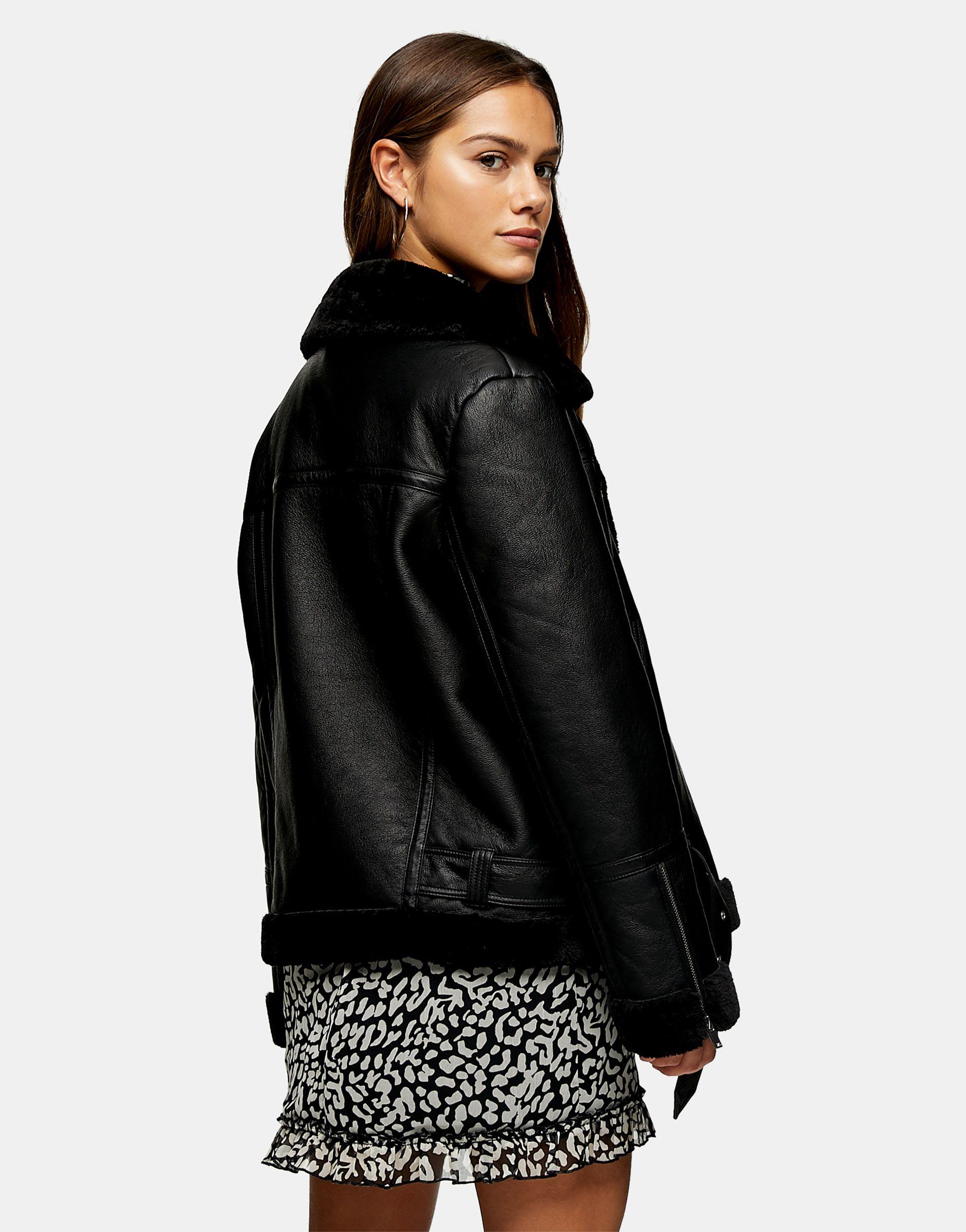 petite faux leather jacket