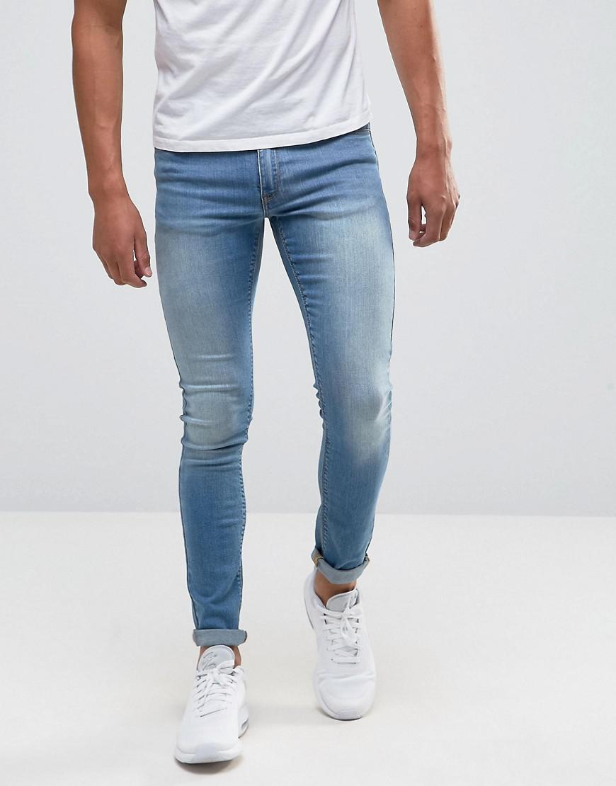 Lyst Asos Extreme Super Skinny Jeans In Light Wash In Blue For Men