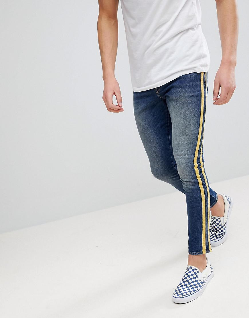 men jeans with side strip