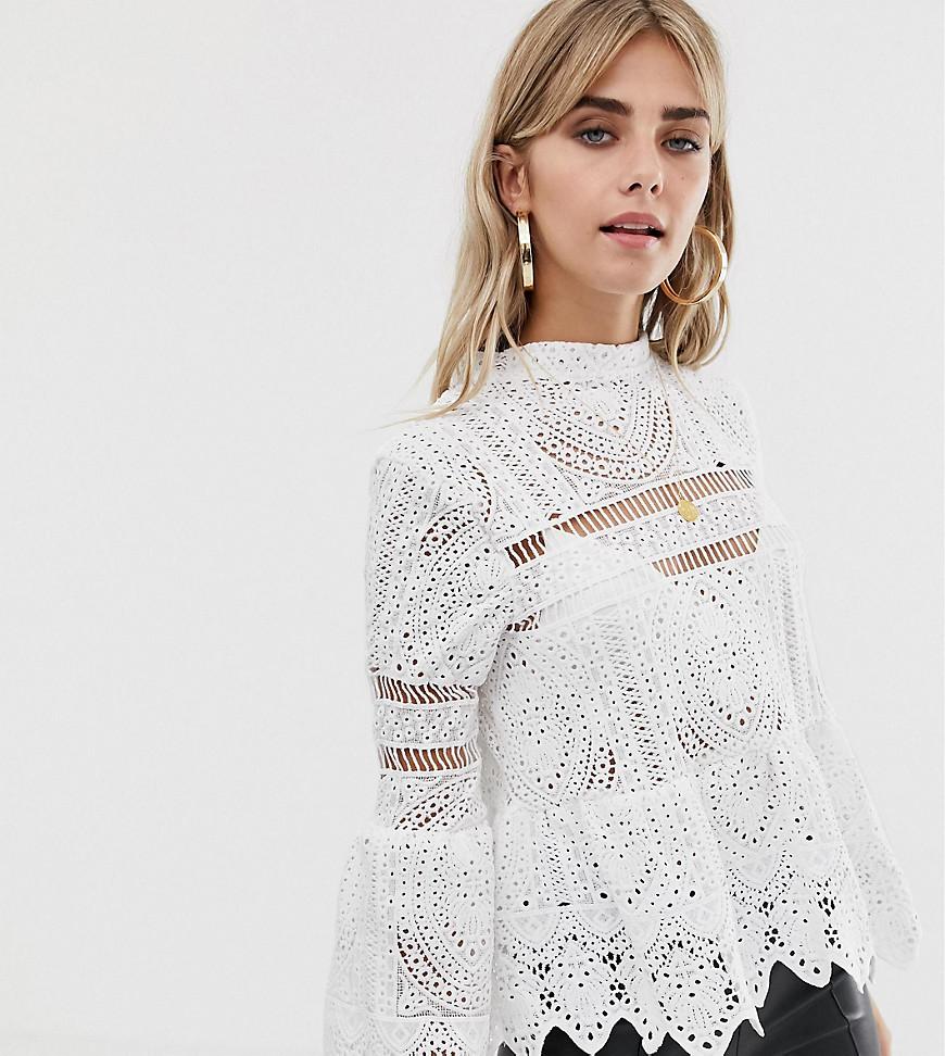 boohoo peplum top with bell sleeve