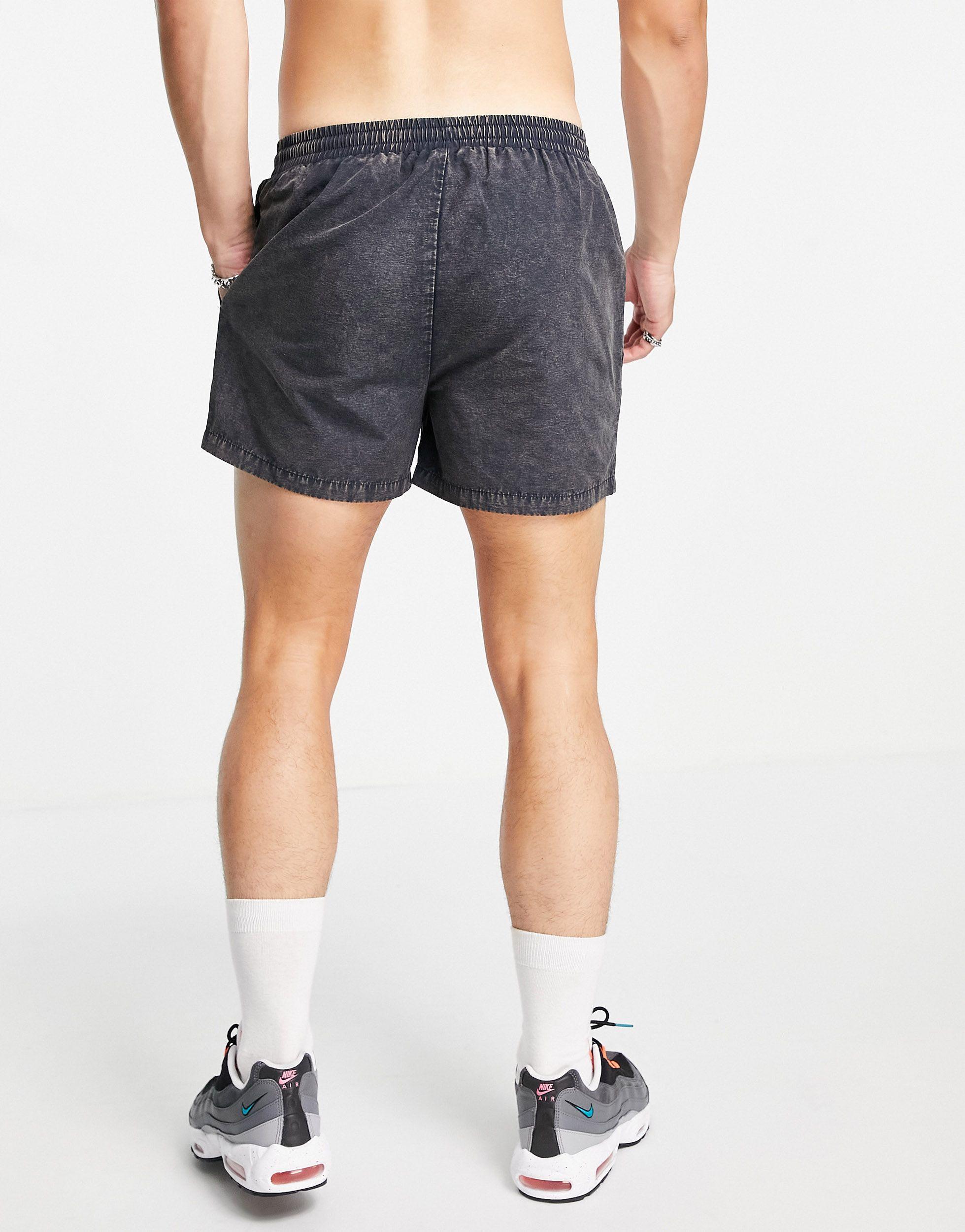 Acid Wash Swim Shorts in Grey (Gray 