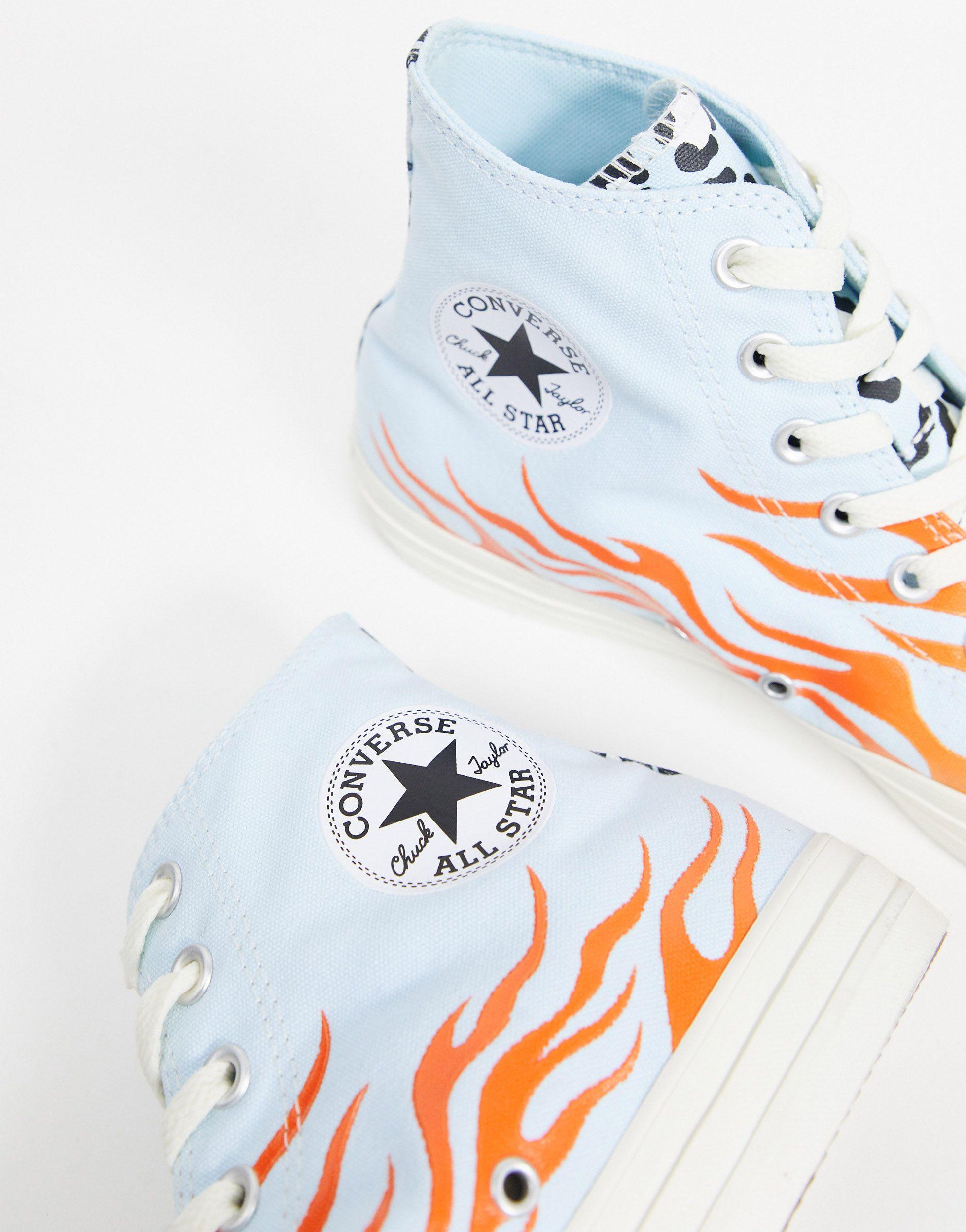 Converse Chuck Taylor All Star Archival Leopard And Flame Print Hi Trainers  in Blue for Men | Lyst