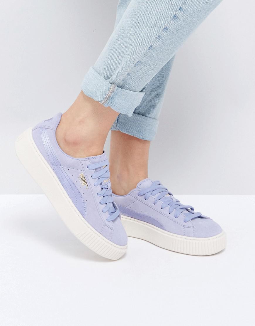 Canberra Observatory flydende PUMA Suede Satin Platform Sneakers In Lilac in Purple | Lyst