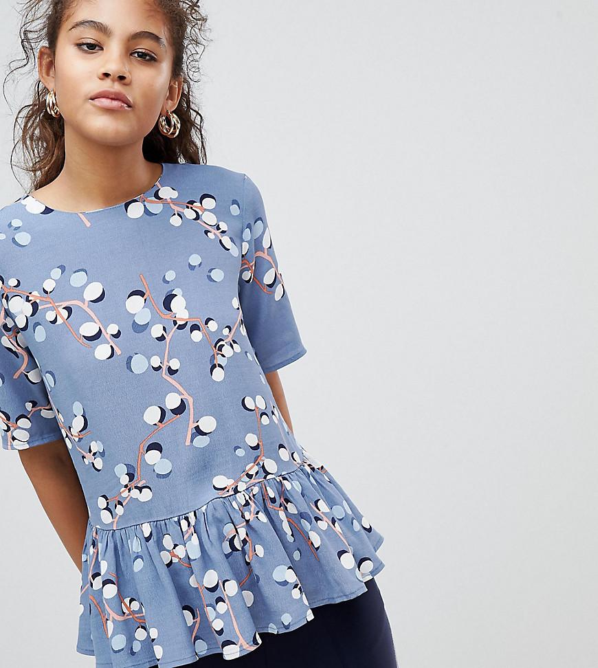 Printed peplum top Clearance