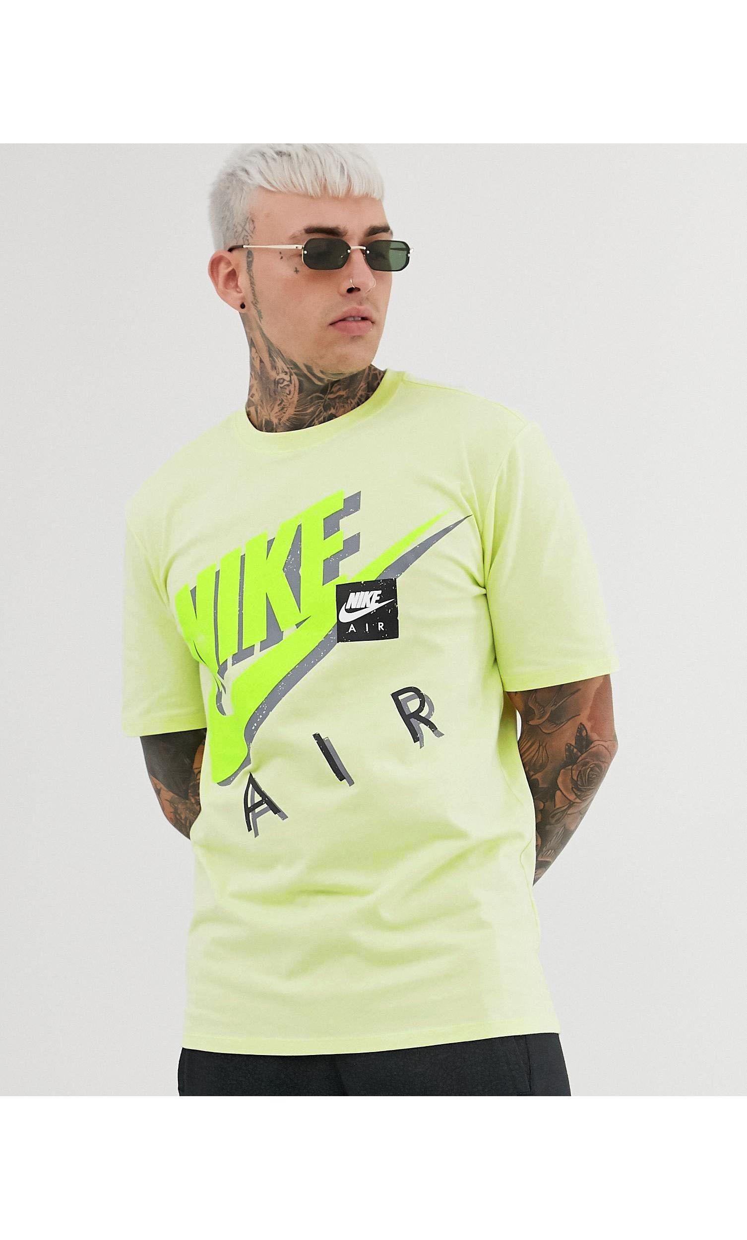 T-shirt avec logo fluo oversize Coton Nike pour homme en coloris Vert | Lyst