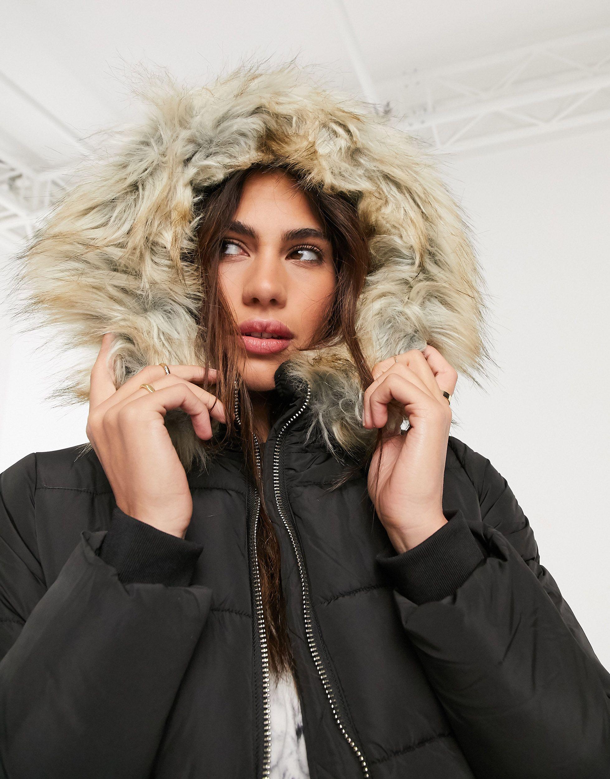 black puffer jacket topshop