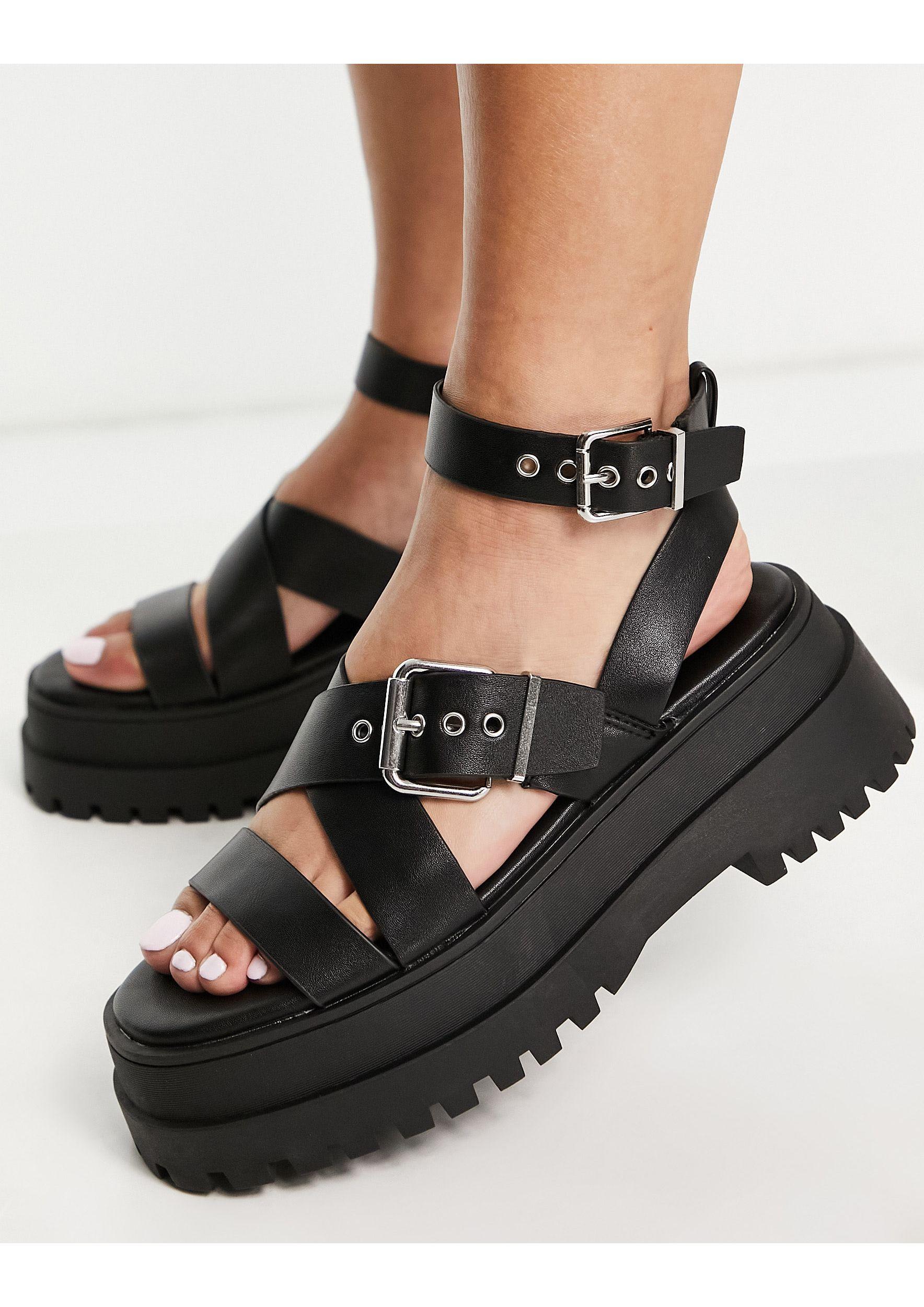 Chunky Sandals With Ankle Strap 