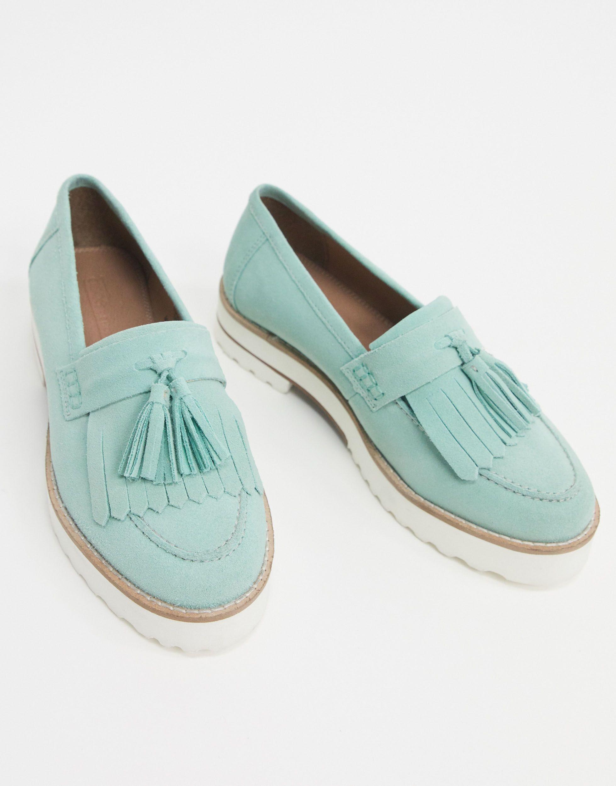 ASOS Wide Fit Meze Chunky Fringed Suede Loafers Lyst