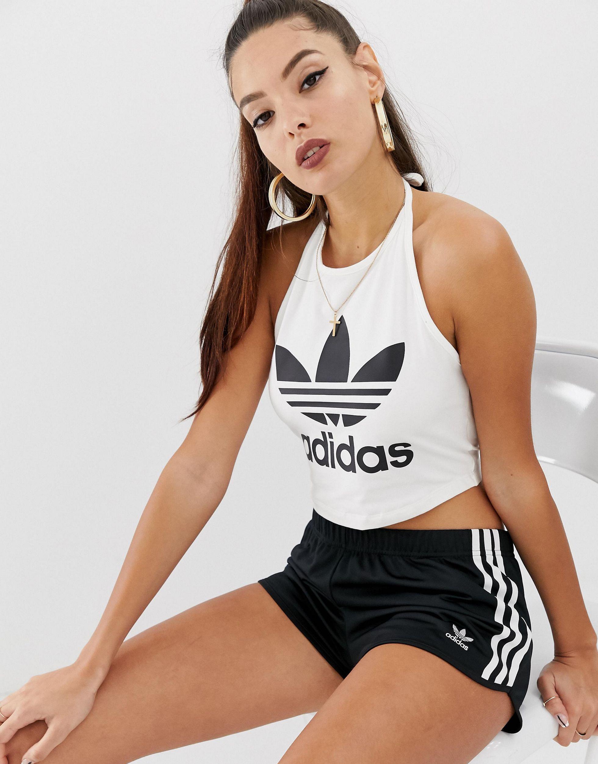 Adidas trefoil halter tank top Clearance