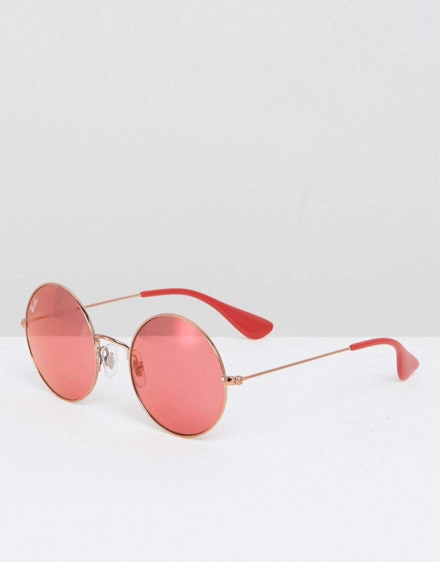 Occhiali da sole rotondi con lenti rosse da Uomo di Ray-Ban in Rosso | Lyst