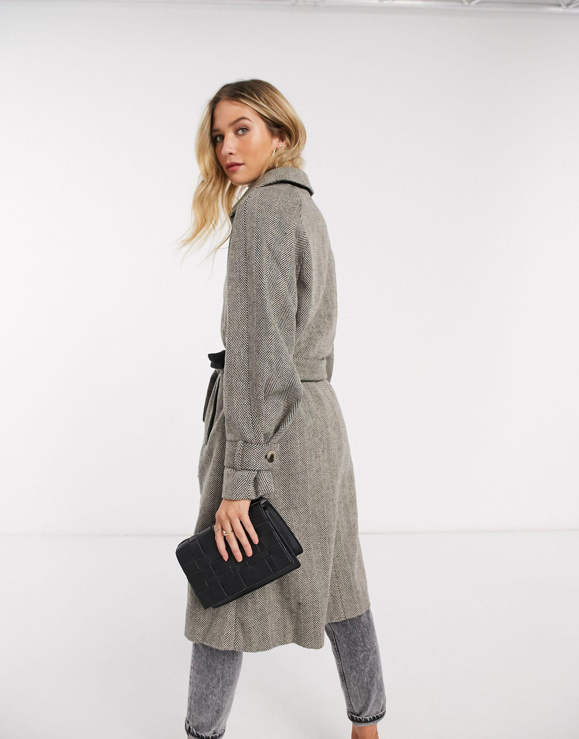 vila belted tailored coat