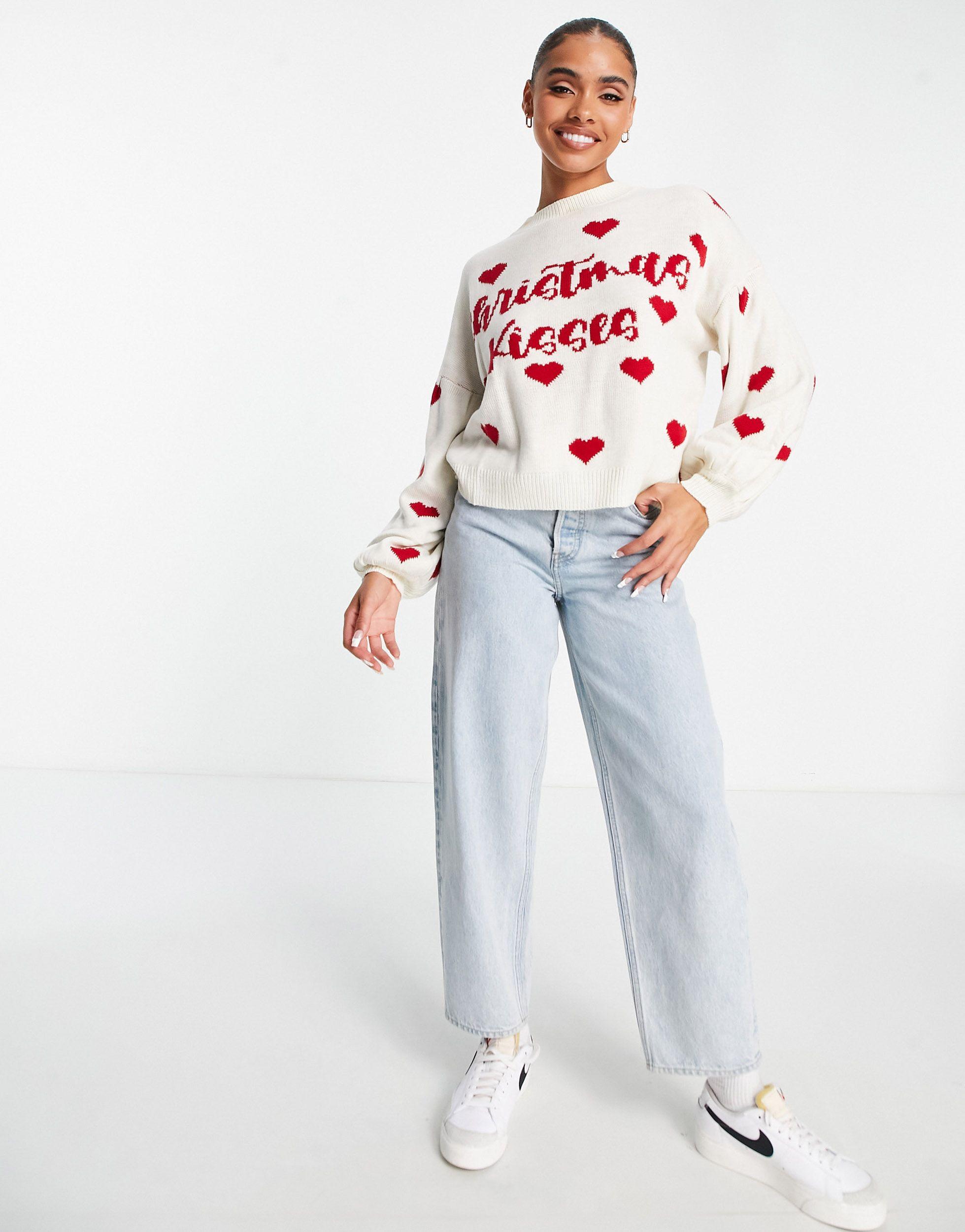 Missguided Christmas Kisses Jumper in Red | Lyst