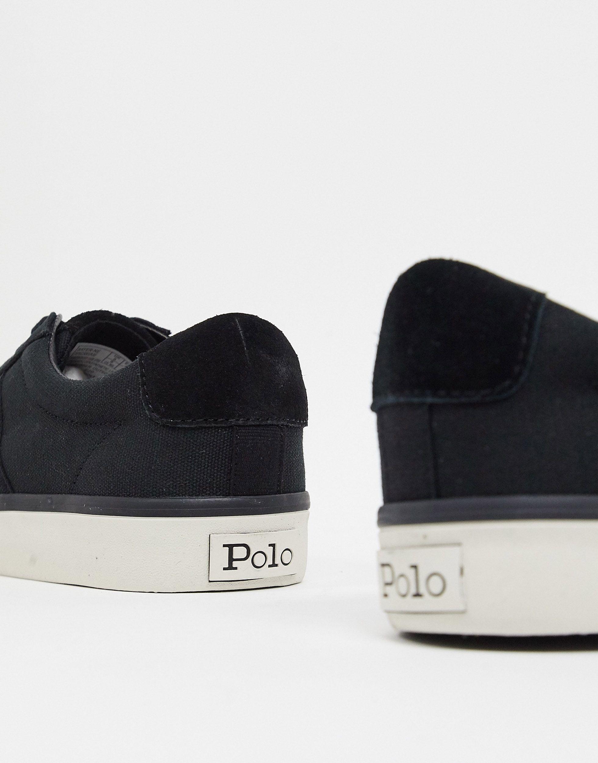 Zapatillas negras con logo dorado Polo Ralph Lauren de hombre de color  Negro | Lyst