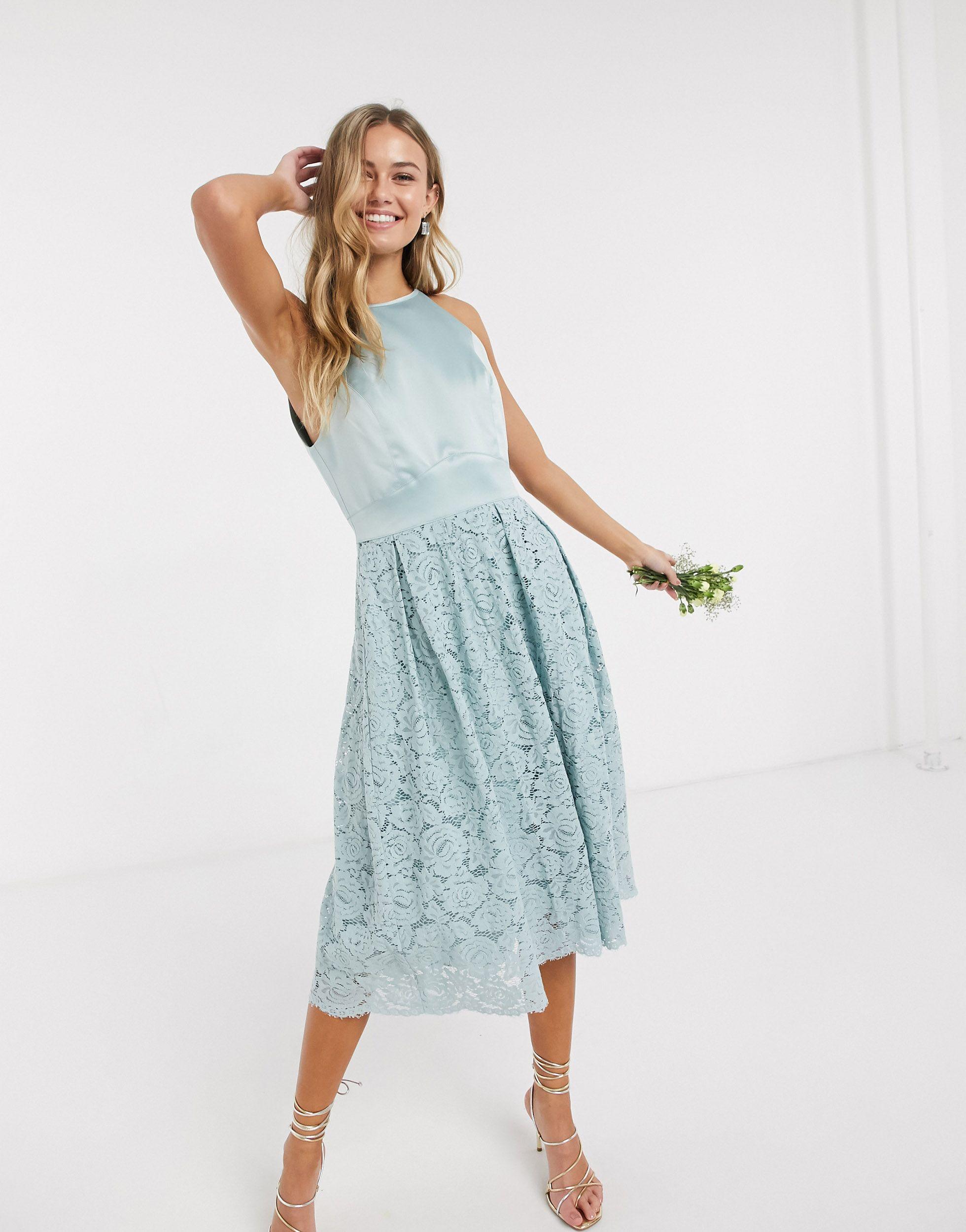 Oasis Bridesmaid Lace Skater Dress in 