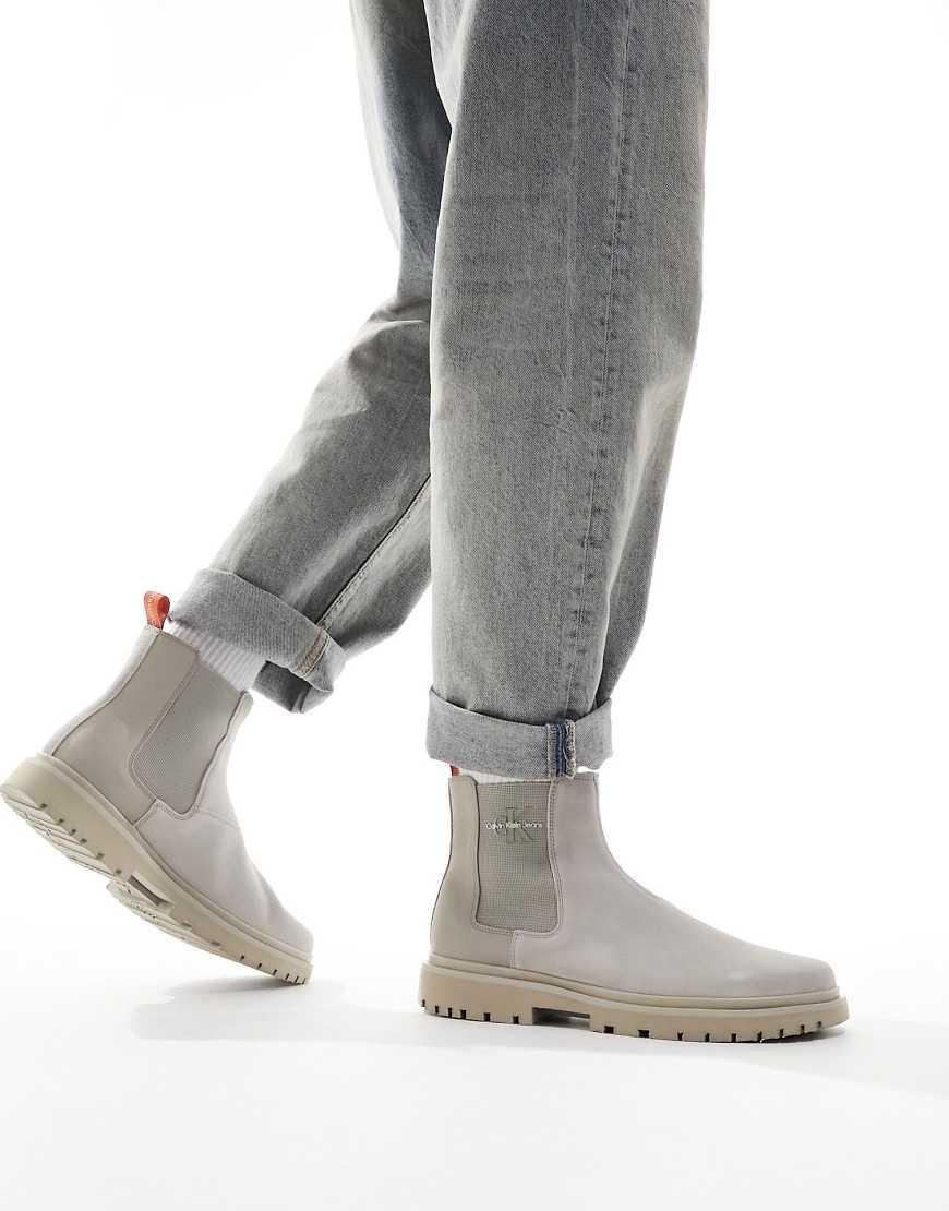 Calvin Klein Eva Suede Chelsea Boots in Grey for Men | Lyst UK display picture 1