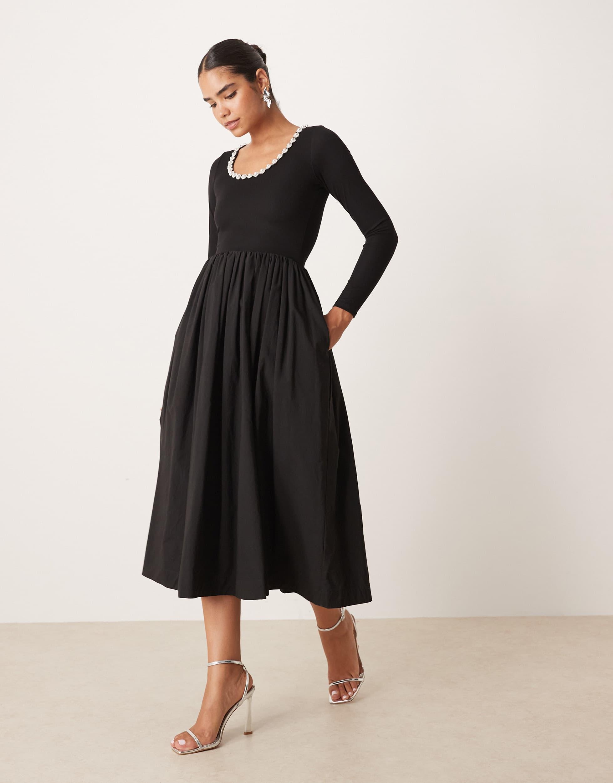 frill long sleeve dress Berylove Women Pink Chiffon A Line Ruffle Maxi Dress with Long Sleeves Tiered V Neck Backless Wedding Guest Dress, Pink / L