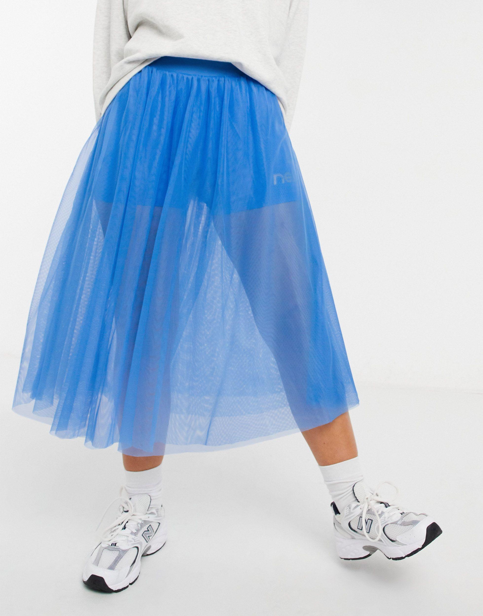 New Balance Tulle Skirt With legging Short in Blue | Lyst