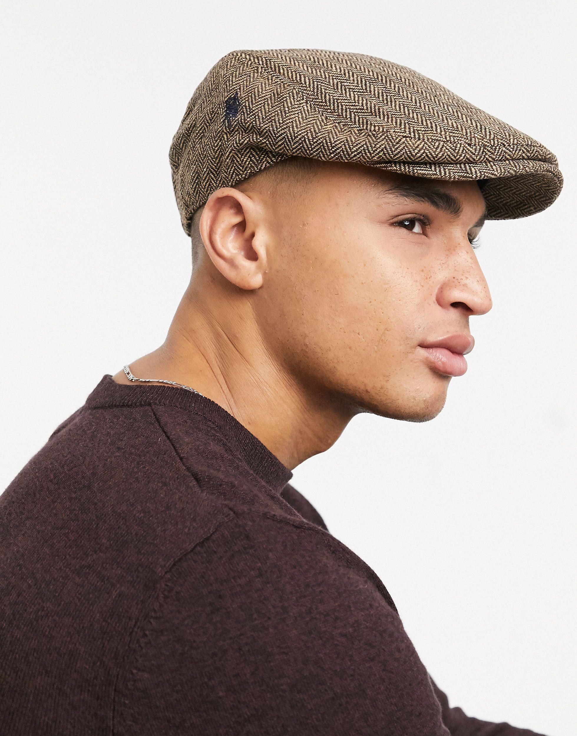 French Connection Winter Flat Cap in Brown for Men | Lyst