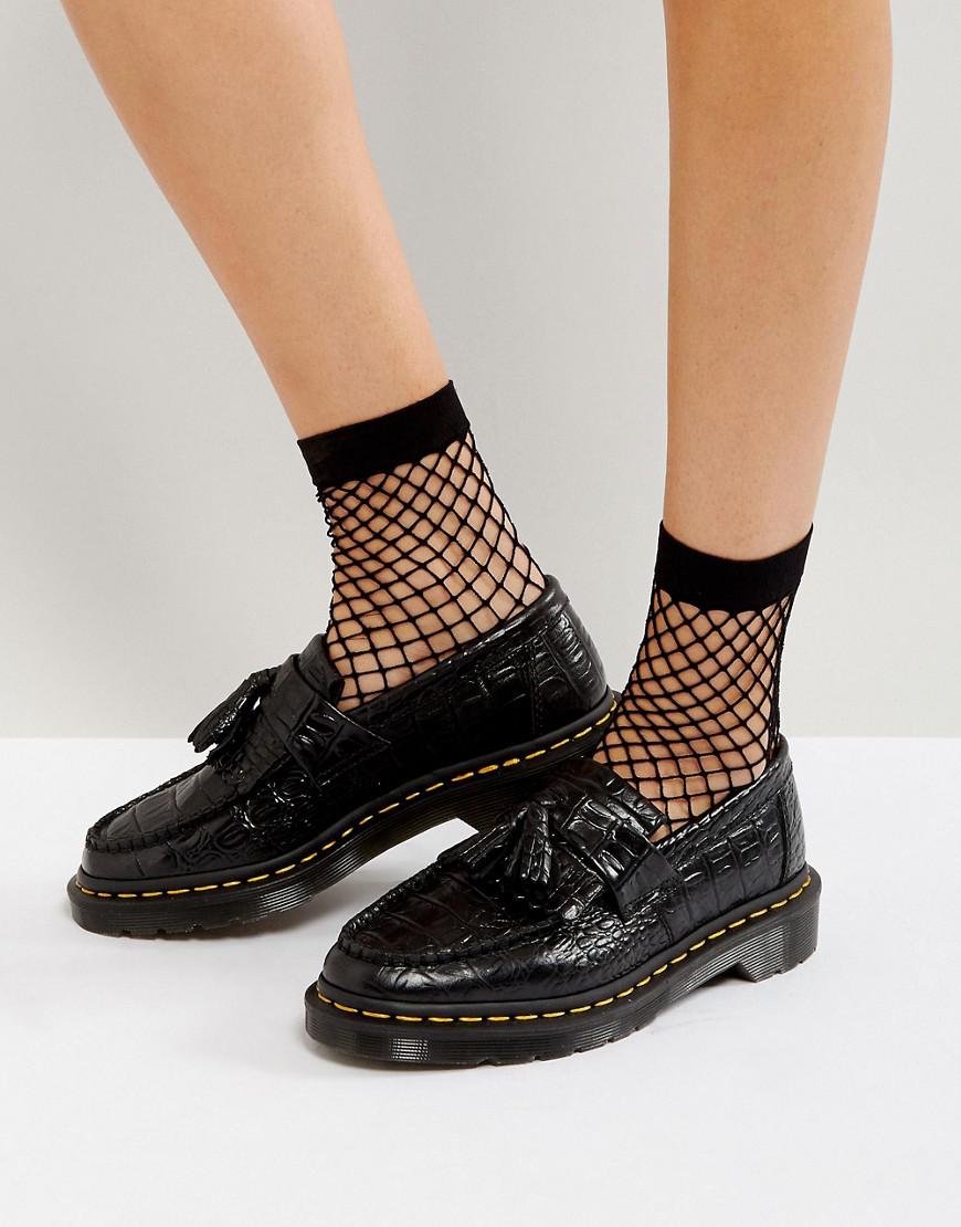 Dr. Martens Croc Tassle Loafers in Black | Lyst