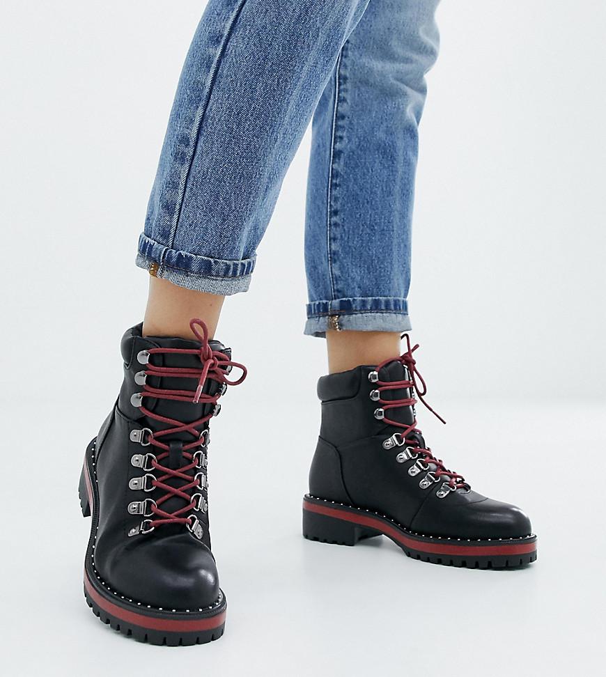 new look lace up flat boots