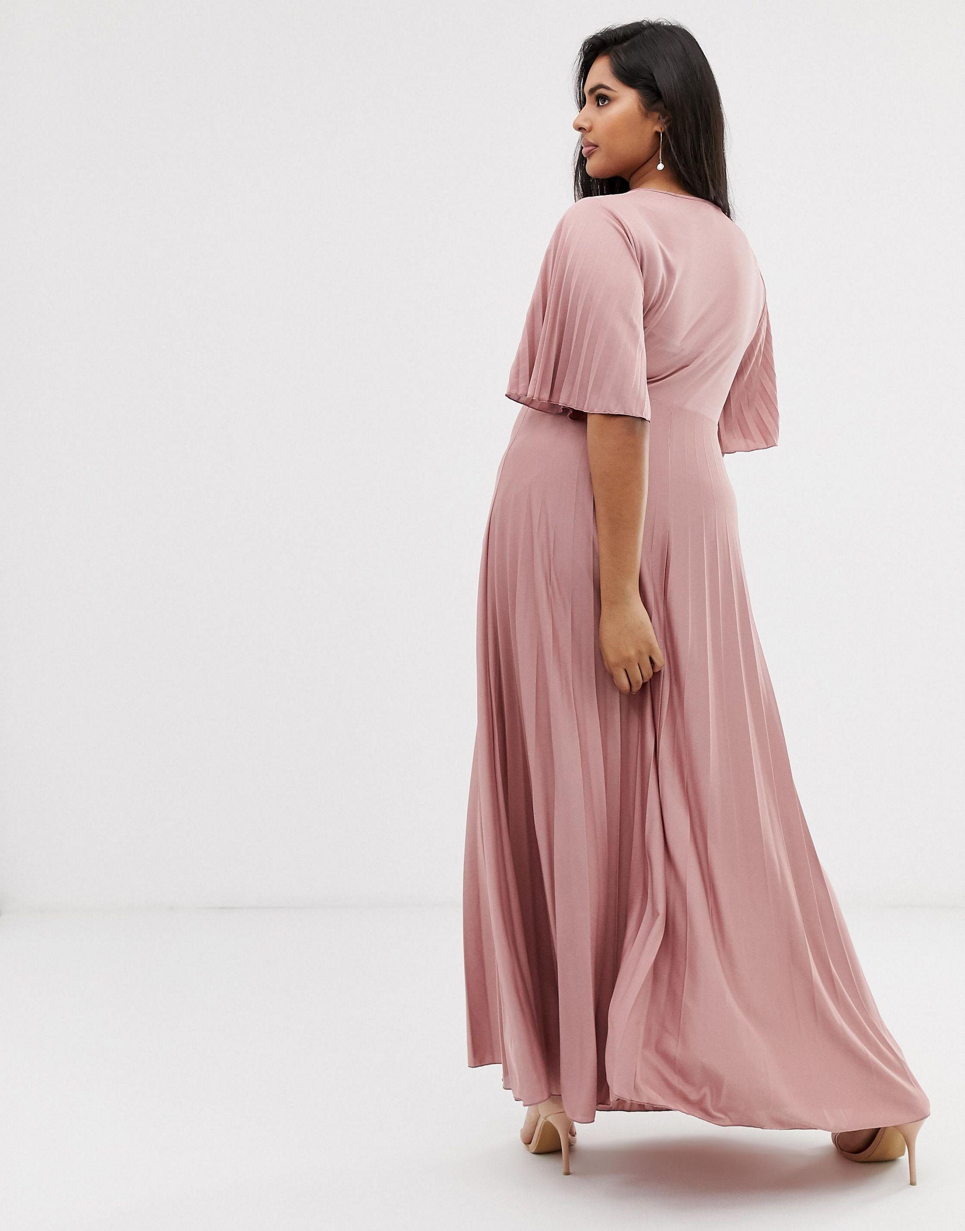 asos curve kimono pleated maxi dress
