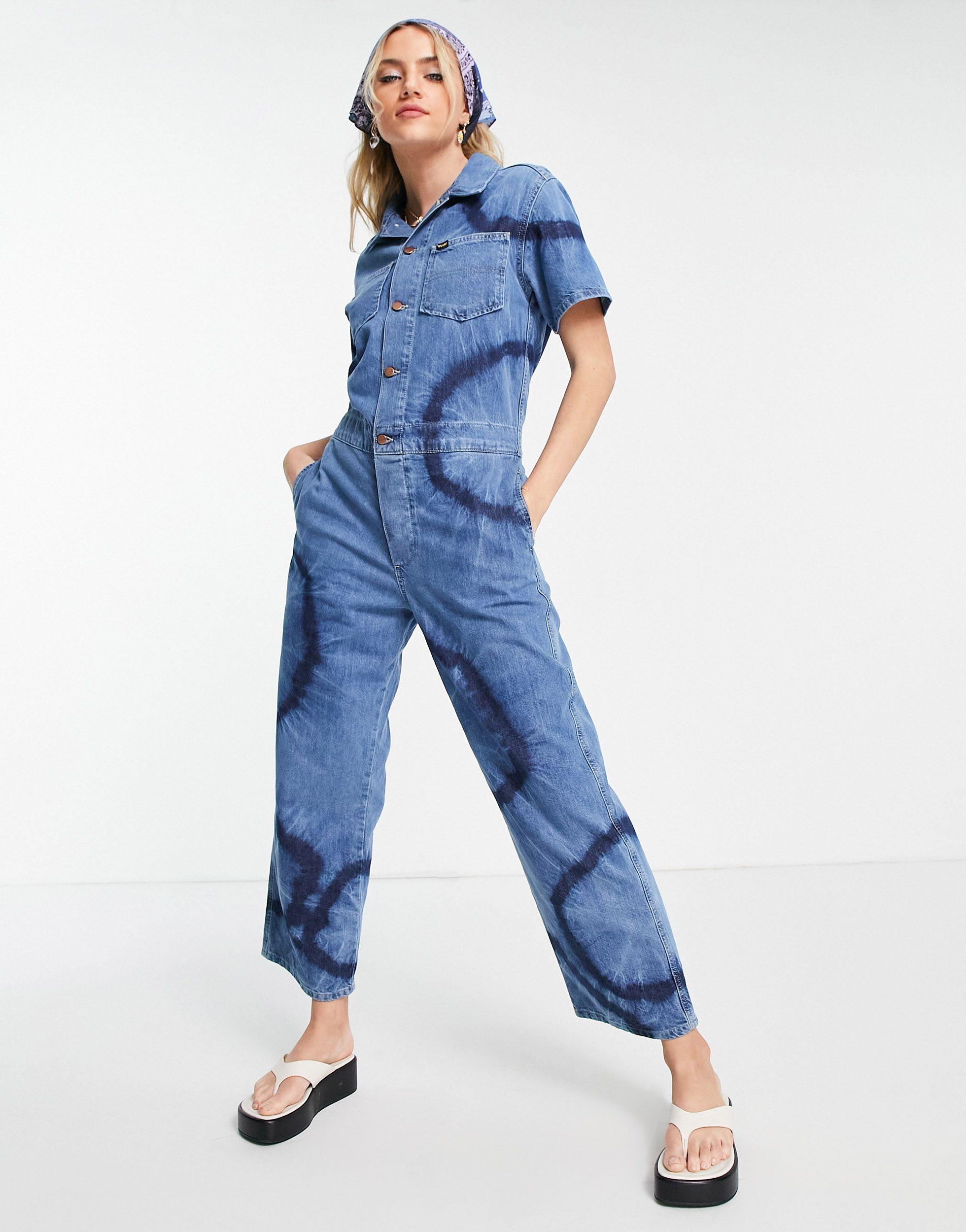 Wrangler Tie Dye Denim Boilersuit in 