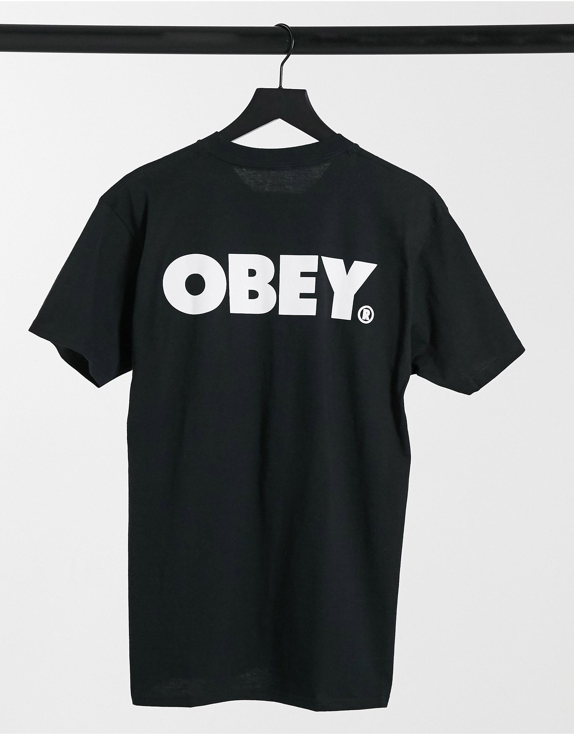 Obey Bold Logo Back Print T-shirt in 
