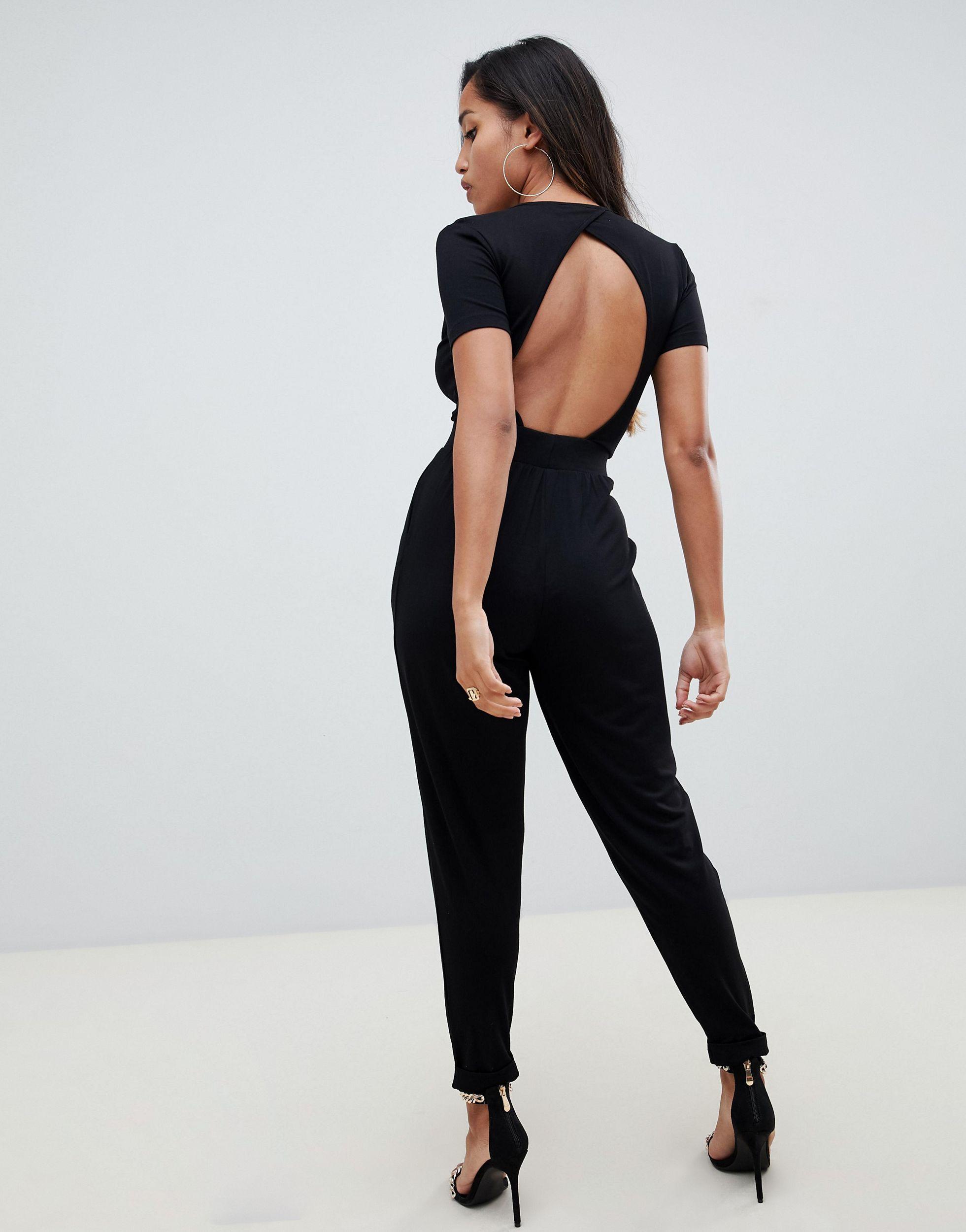 petite black jumpsuit short sleeve