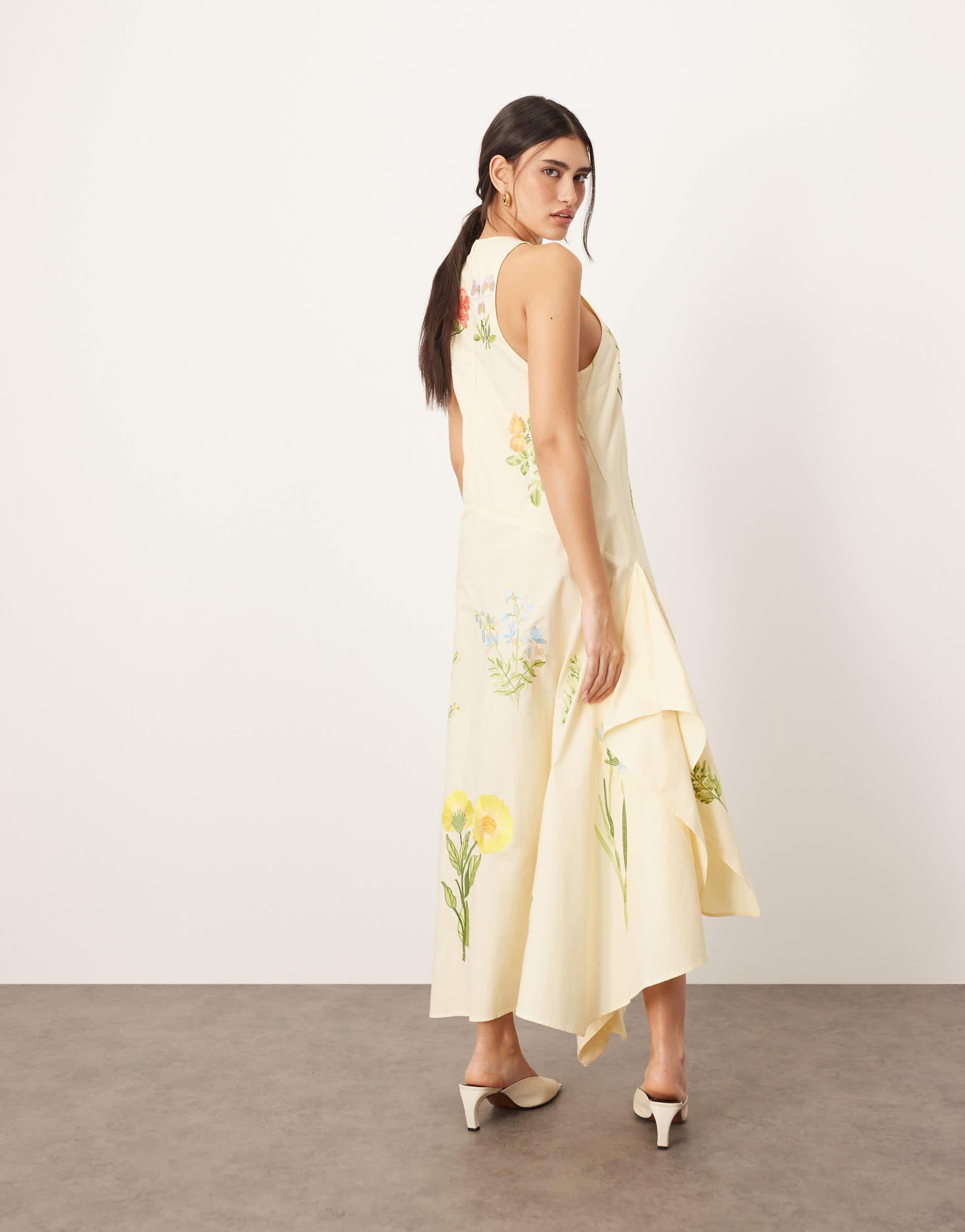sachin and babi light blue dress Elie Tahari The Marlowe Embroidered Midi-Shirtdress main image 1