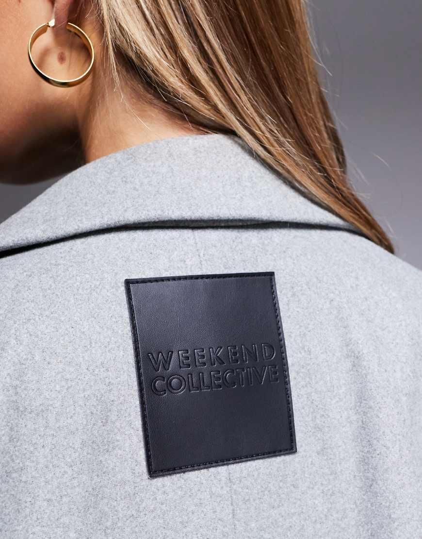 ASOS Weekend Collective Maxi Coat in Blue Lyst UK