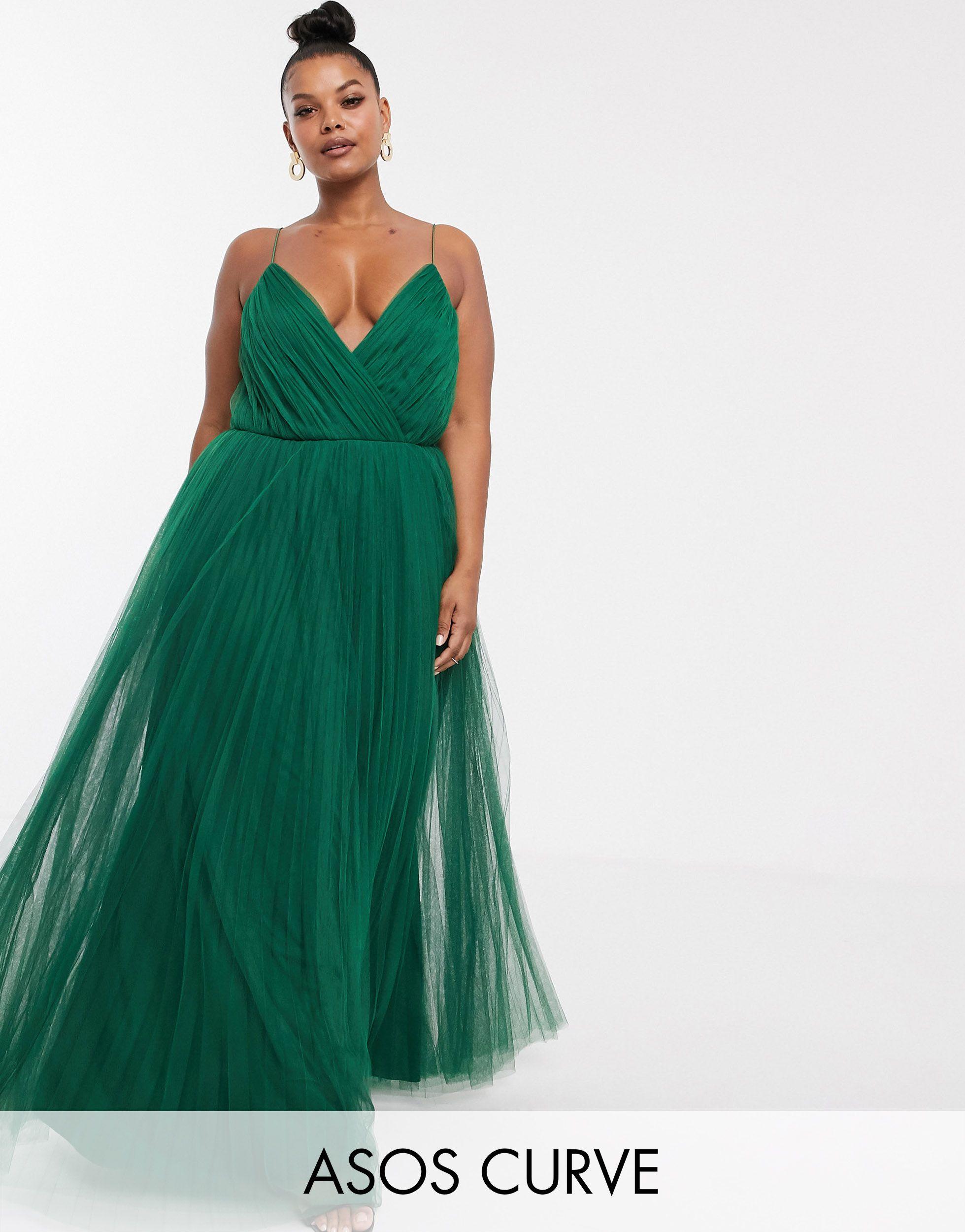 green tulle maxi dress