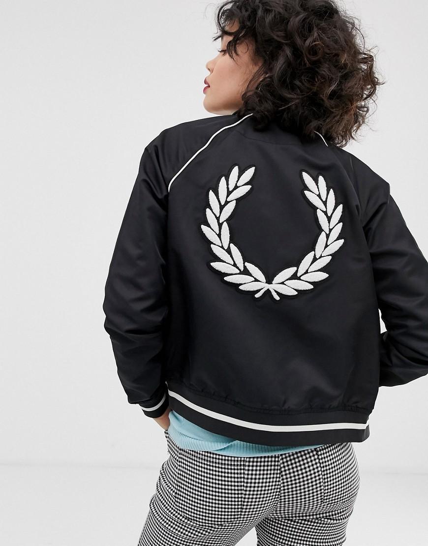 Fred Perry X Amy Winehouse Foundation Embroidered Bomber Jacket in Black |  Lyst