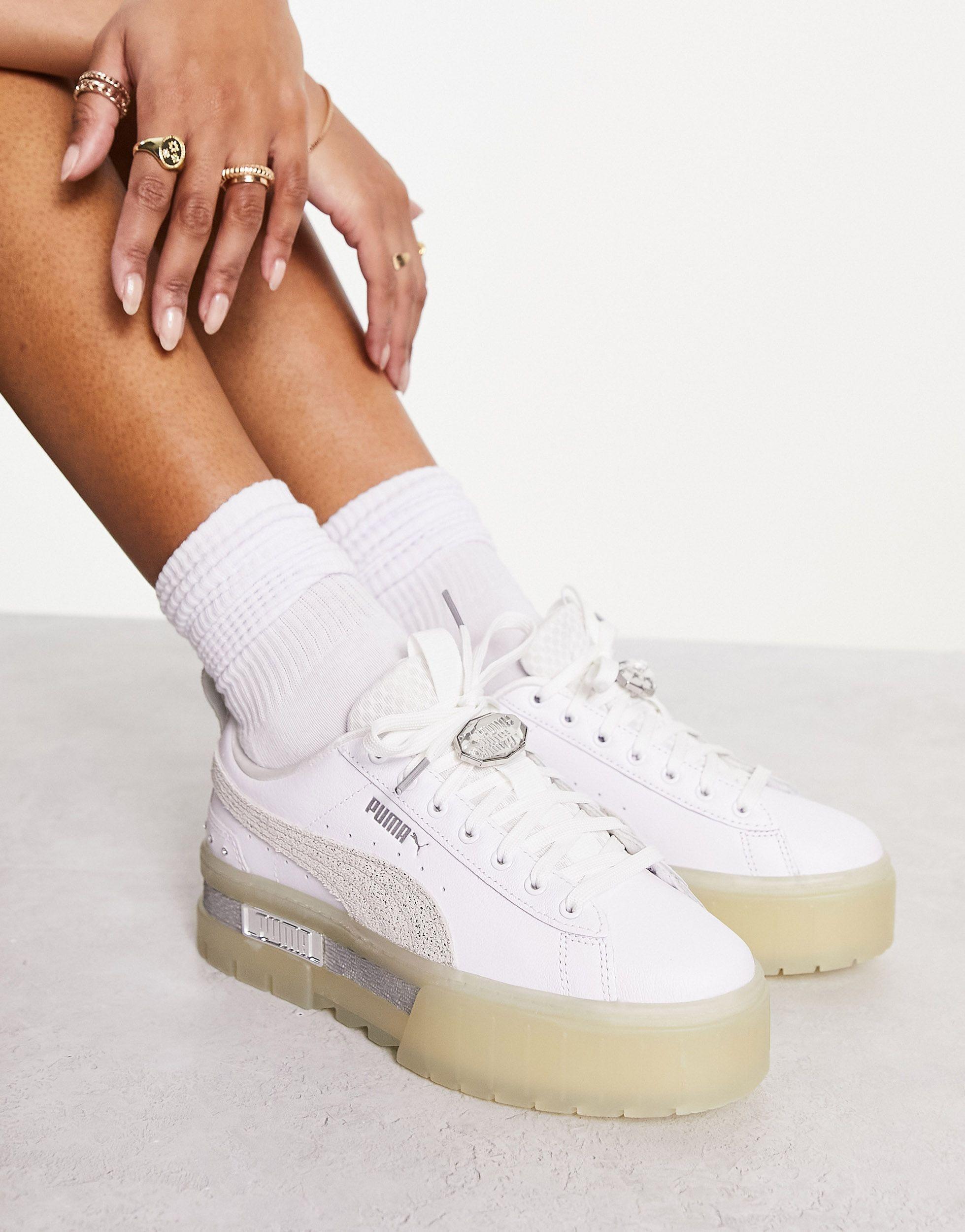 PUMA Mayze Chunky Sneakers in White | Lyst