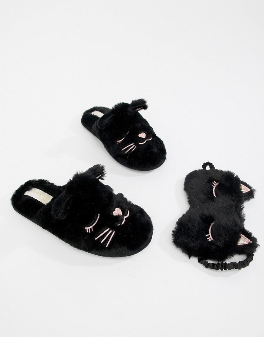 black cat slippers for adults