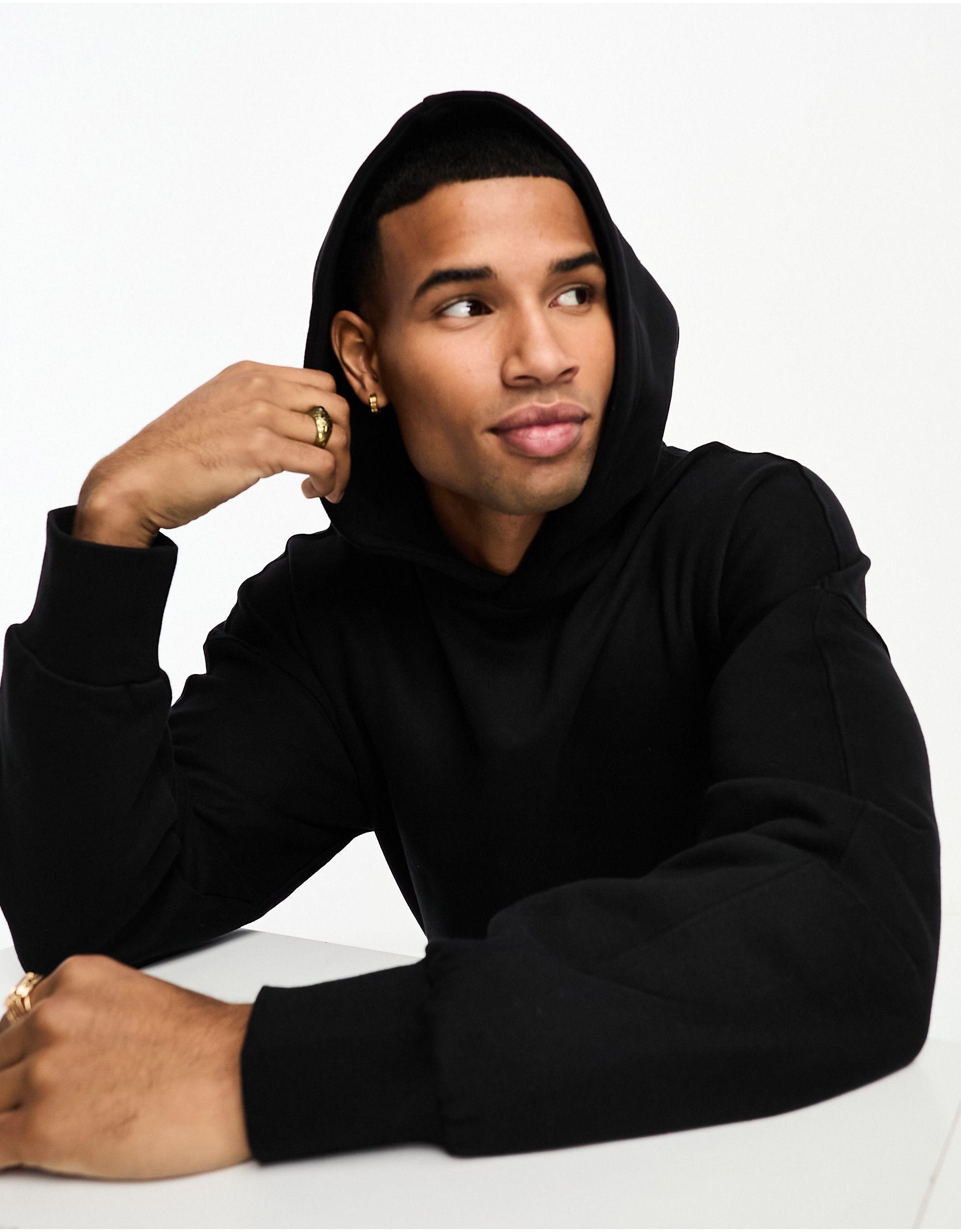 Only & Sons Heavyweight Jersey Hoodie in Black for Men | Lyst