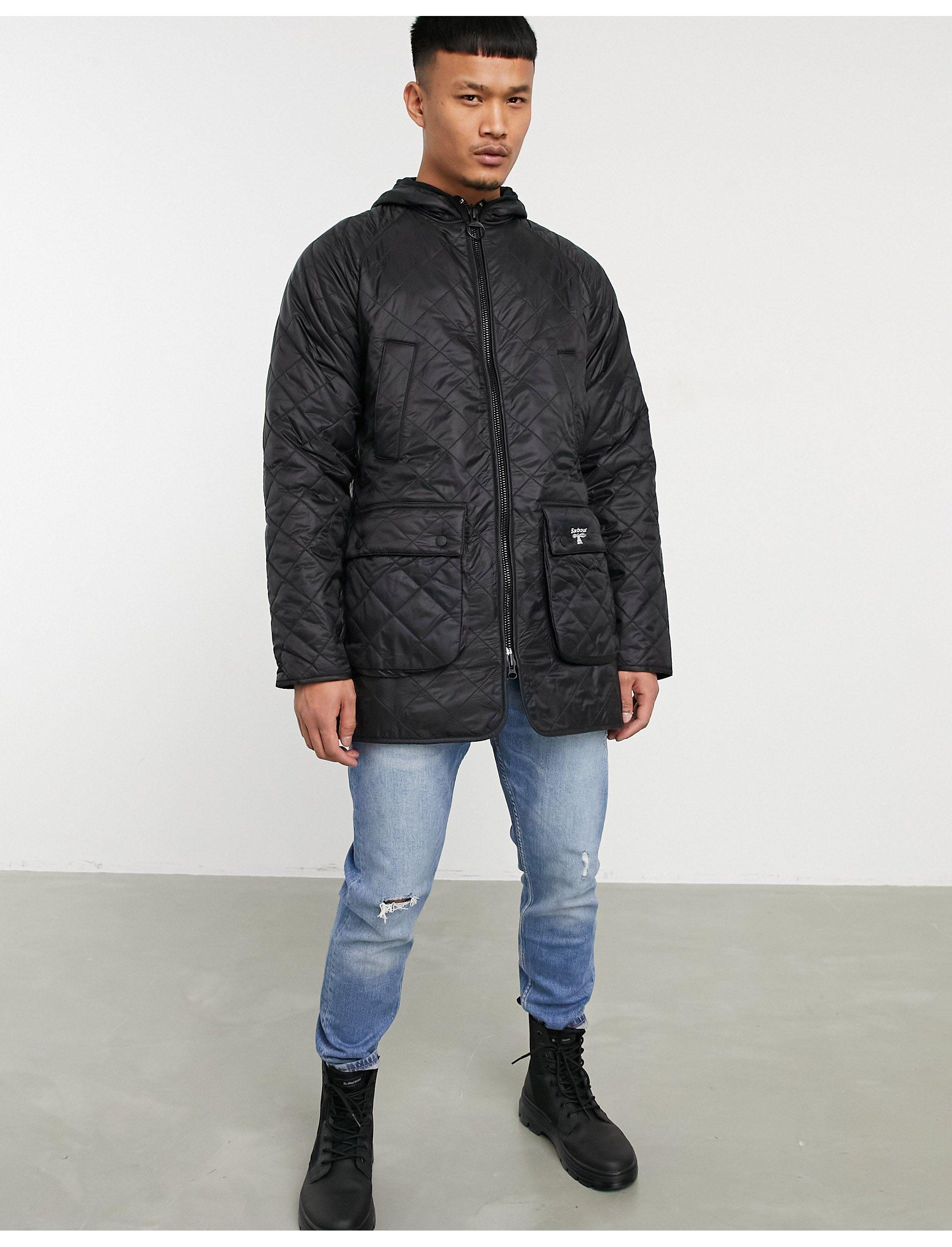 Barbour Bedale Hooded Quilted Jacket in Black for Men - Lyst