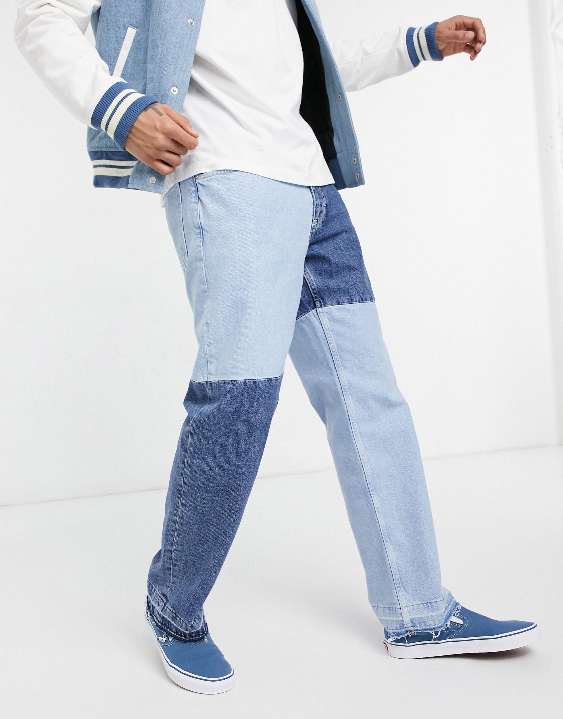 Spijkerbroek jeans broek jeans heren casual straight baggy vintage met  gaten trendy blauwe - chiquestijl.com