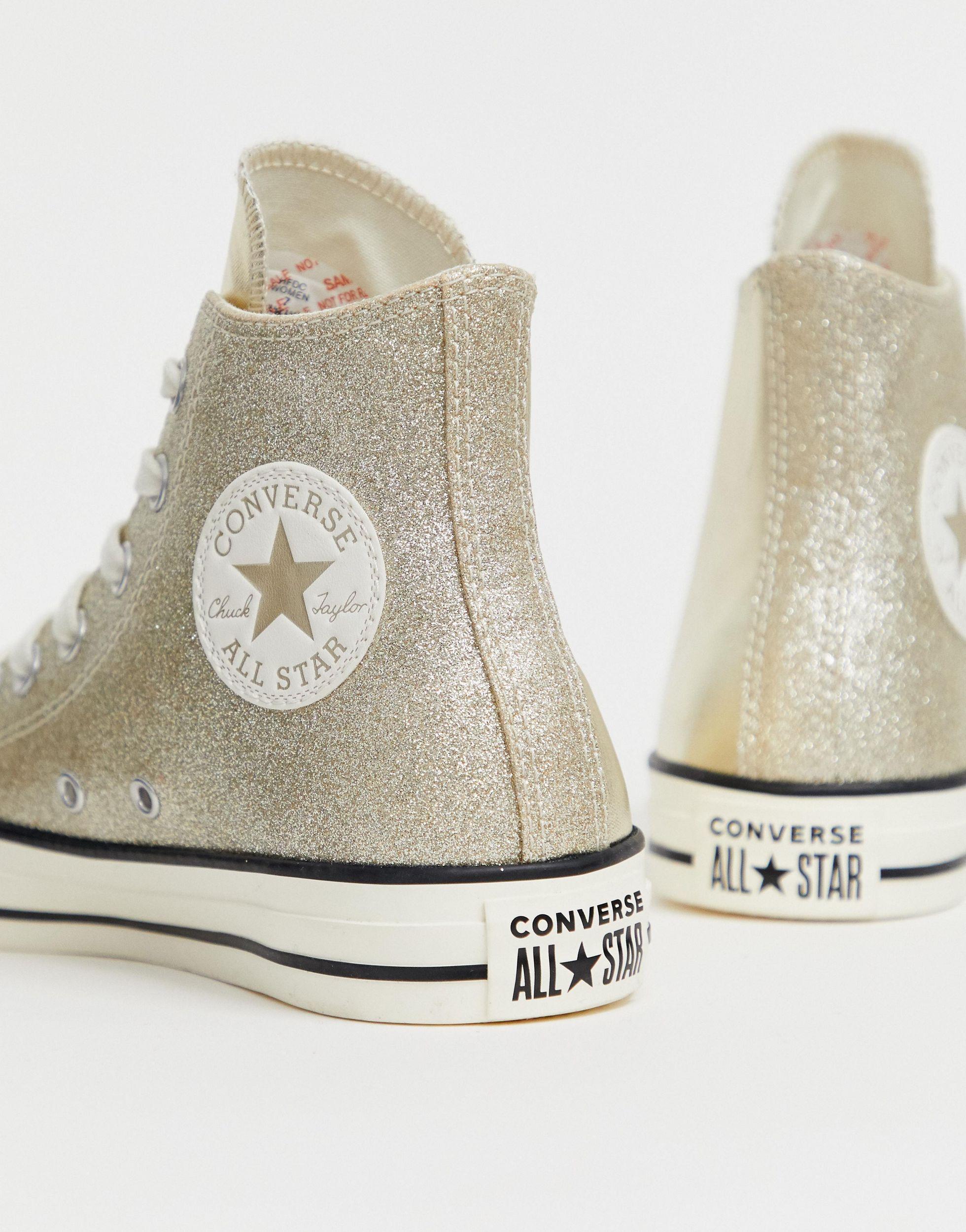 Converse Chuck Taylor All Star Hi Glitter Sneaker - Little Kid - Gold