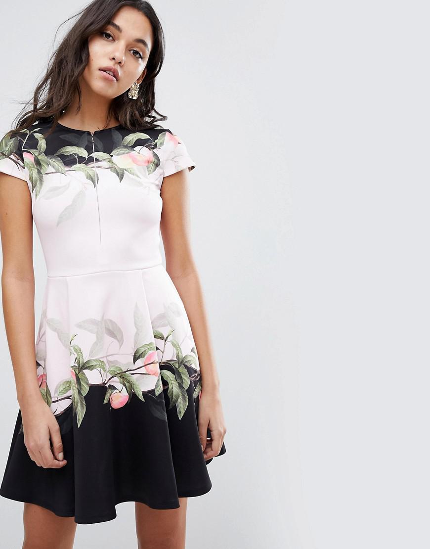 ted baker peach dress