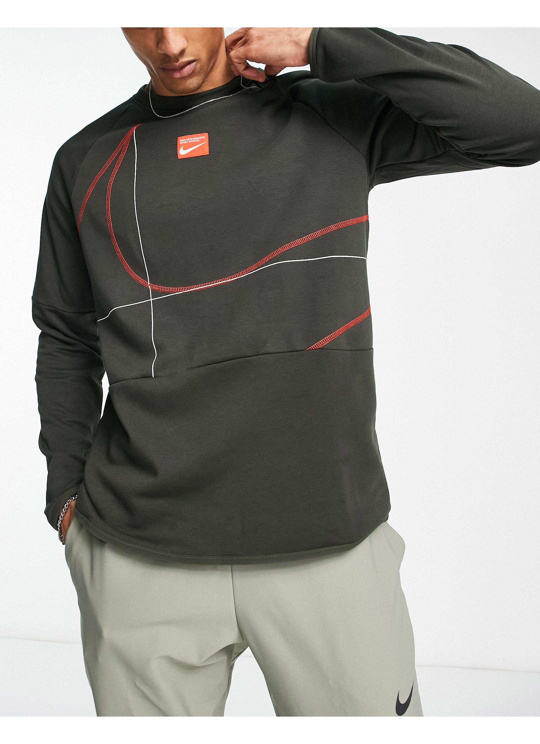 Nike Dri-fit Swoosh Logo Long Sleeve T-shirt in Black for Men | Lyst