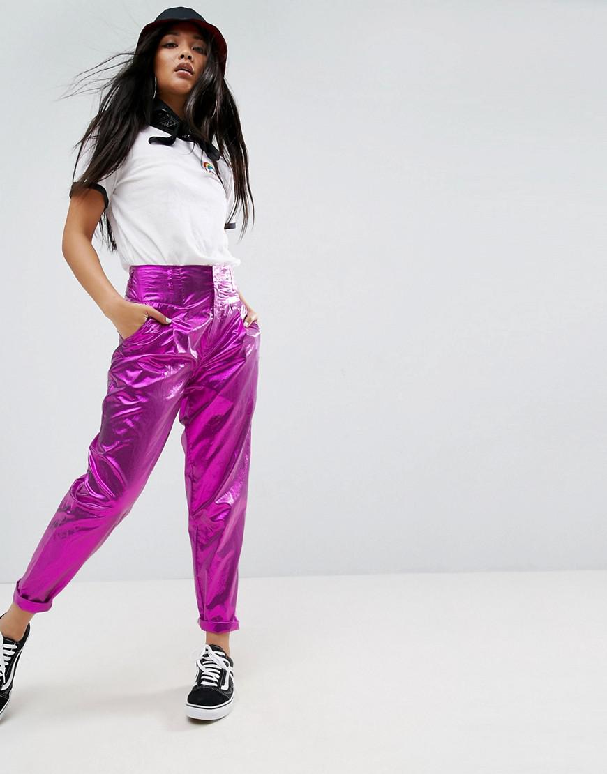 ASOS Synthetic Summer Metallic High 