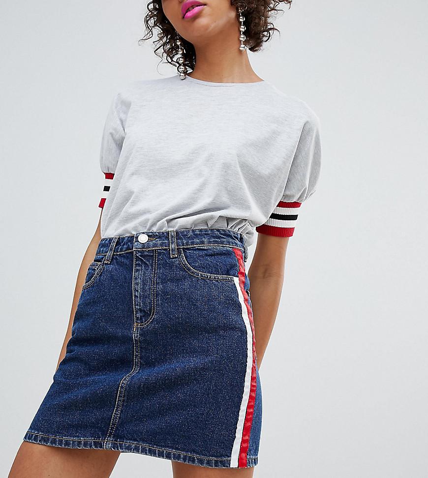 Gonna di jeans blu con righe lateraliStradivarius in Denim di colore Blu |  Lyst