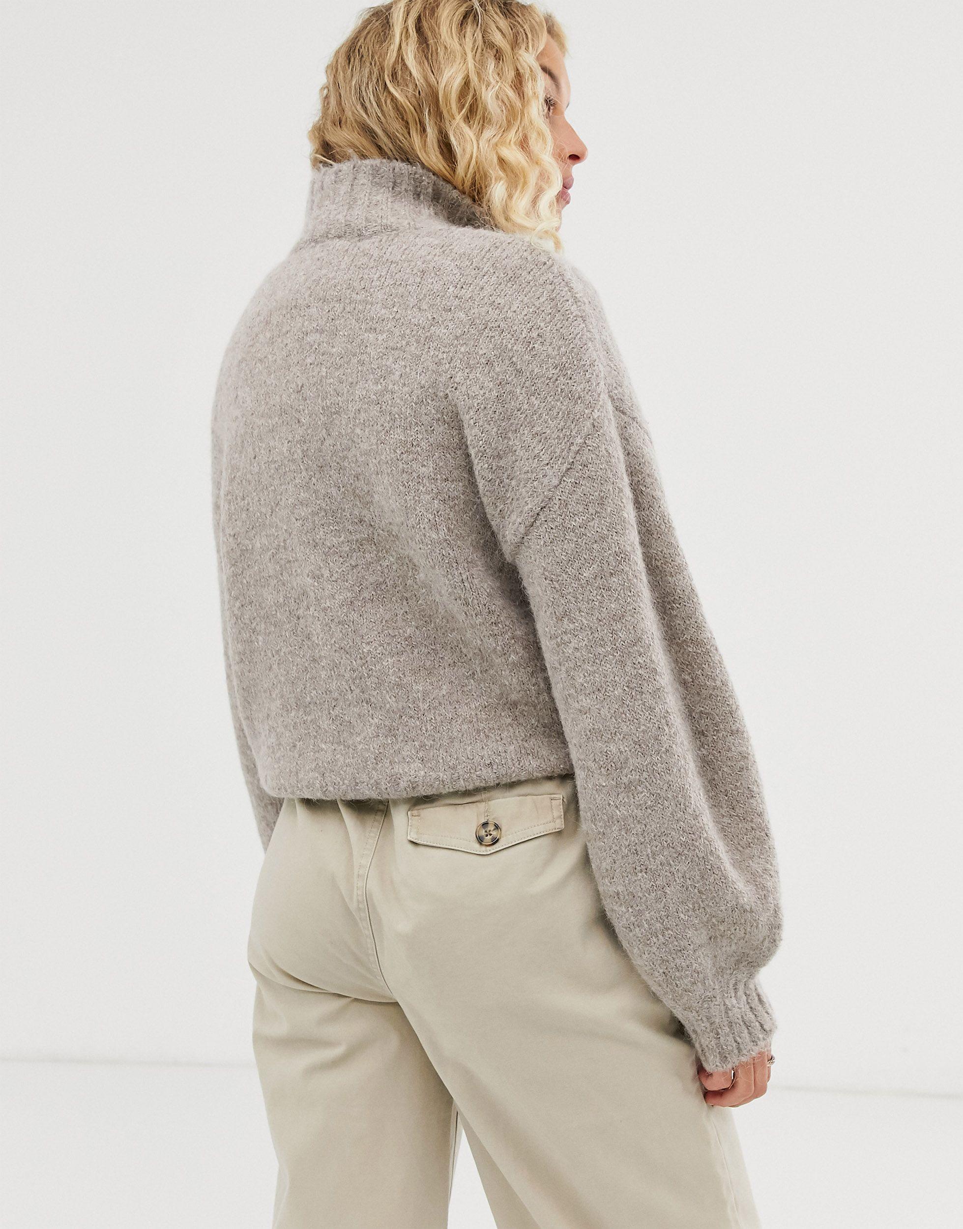 fluffy jumper with zip