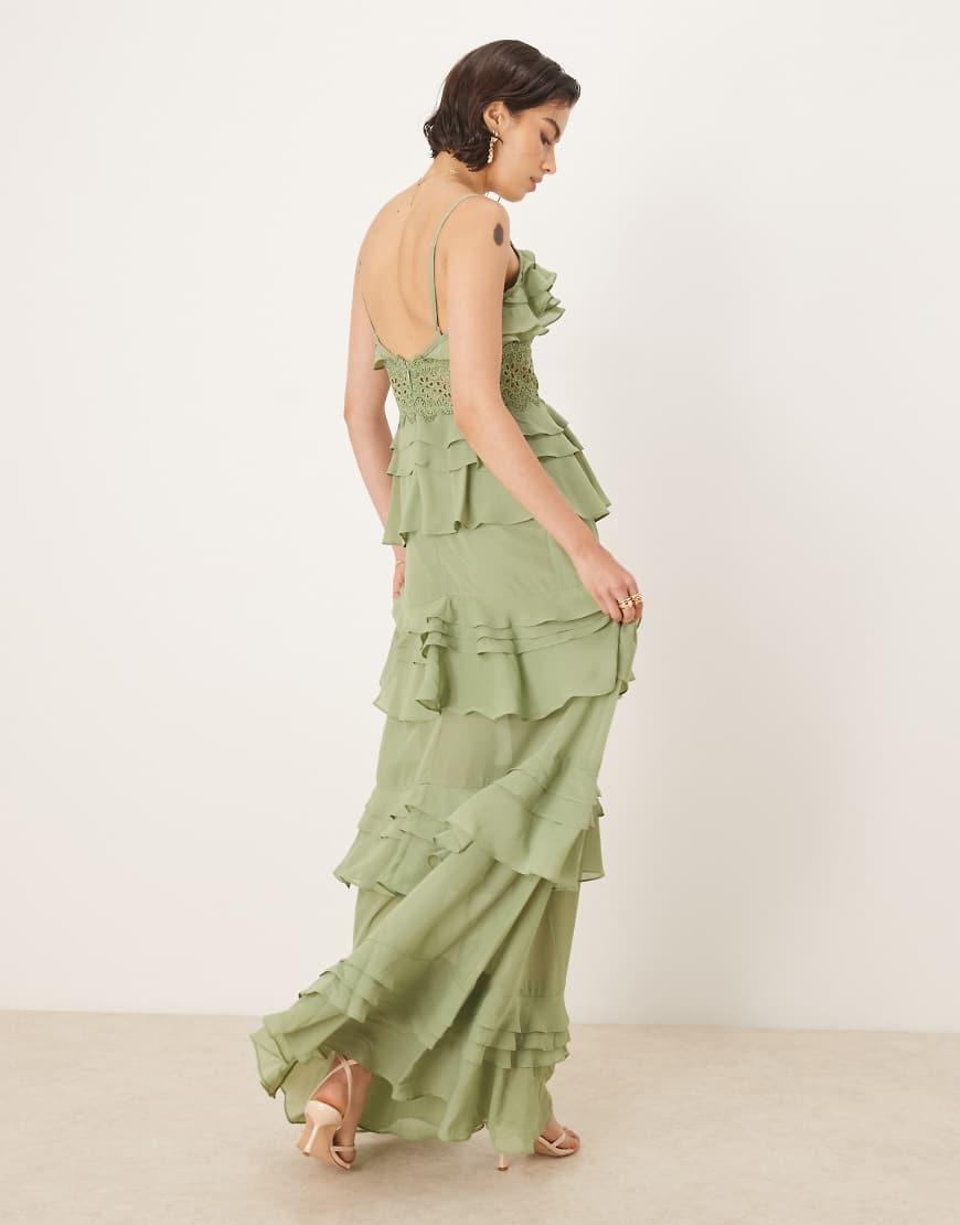 True Decadence V Neck Maxi Dresses in Green | Lyst UK