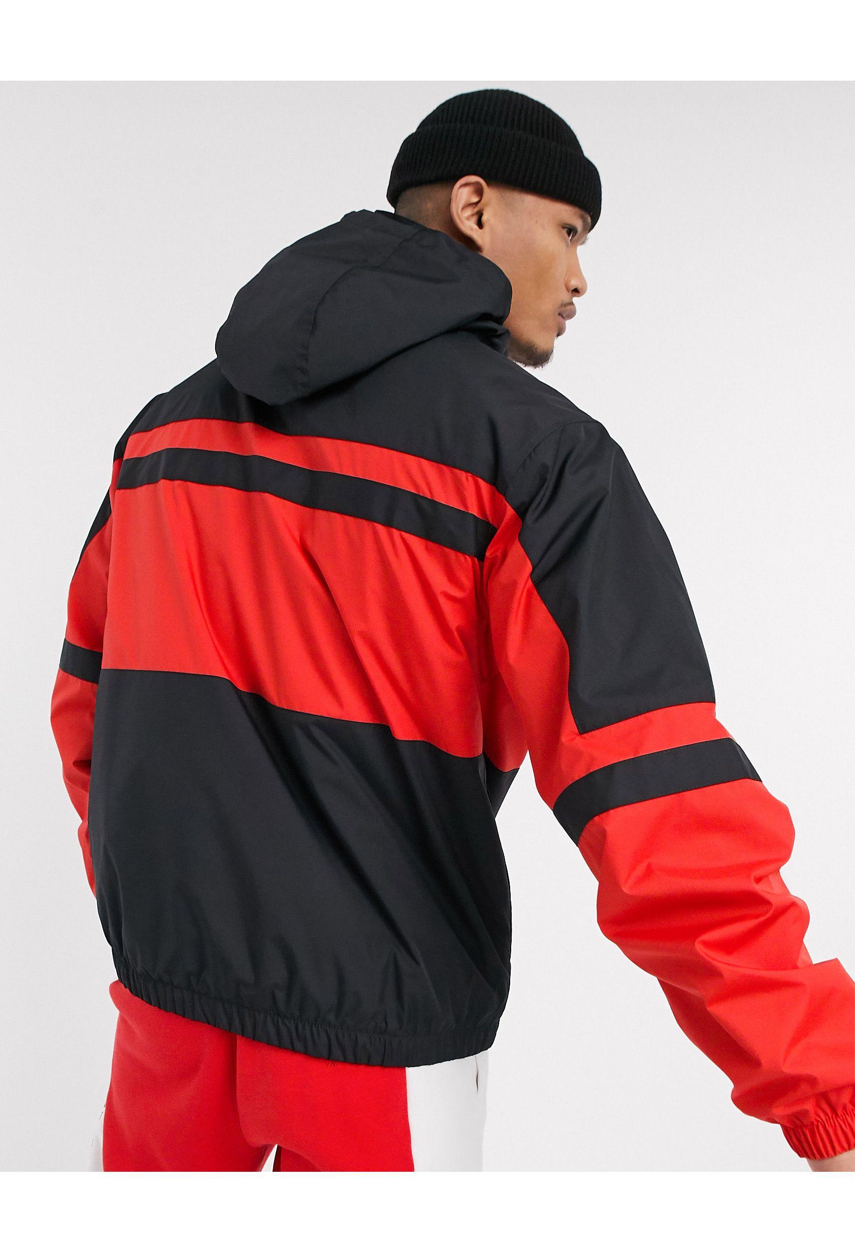 Nike Air Half-zip Overhead Woven Jacket in Red for Men | Lyst