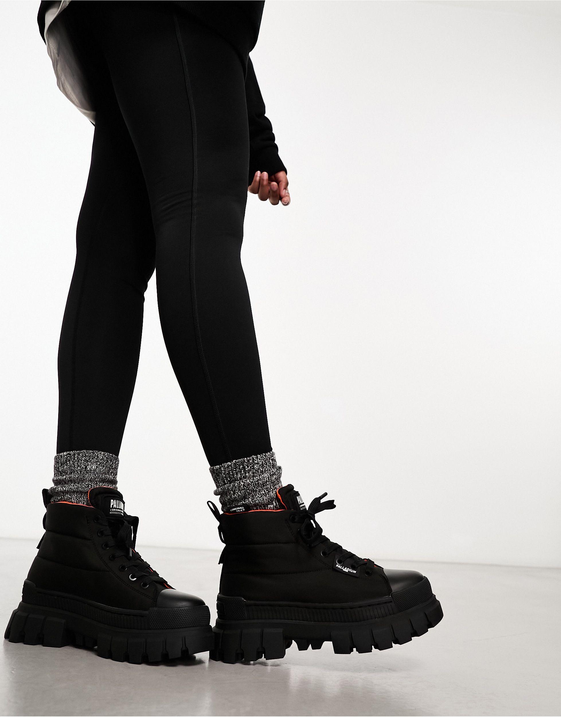 Palladium Revolt Boot Overcush Mid Ankle Boots in Black | Lyst UK