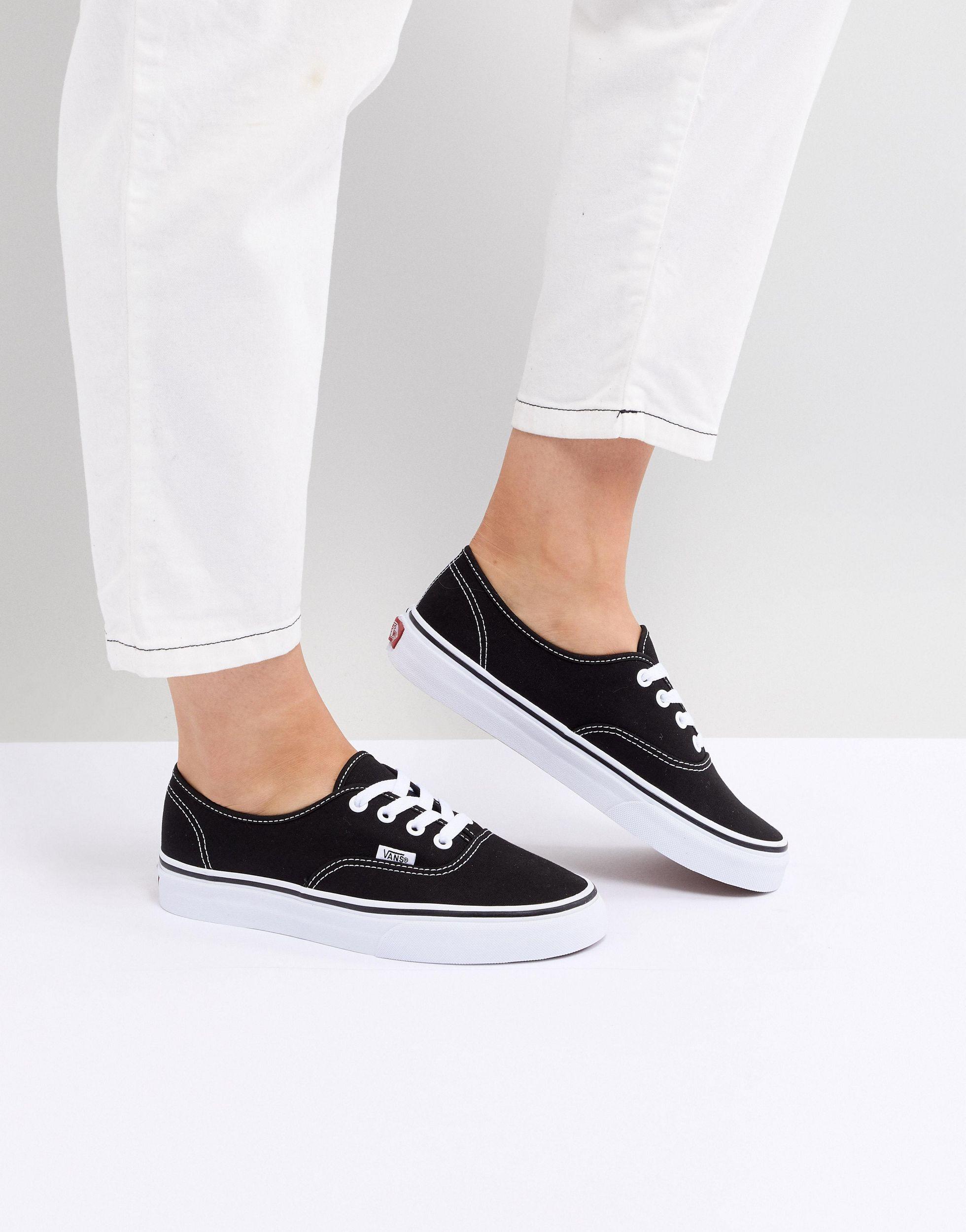 vans classic authentic black trainers