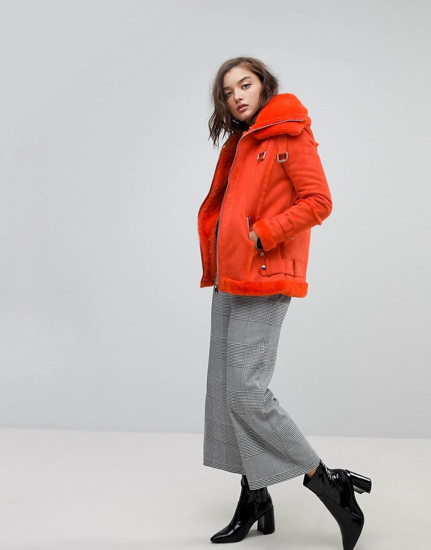 orange aviator jacket