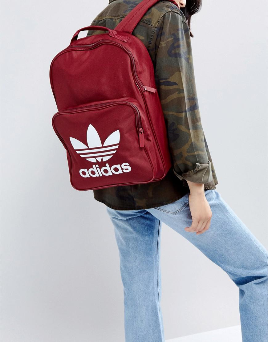 adidas trefoil backpack red