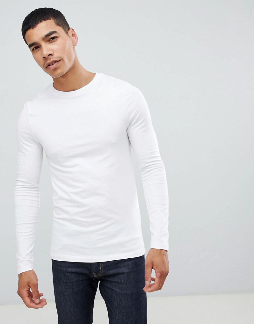 ASOS Cotton Extreme Muscle Fit Long Sleeve T-shirt With Crew Neck In ...